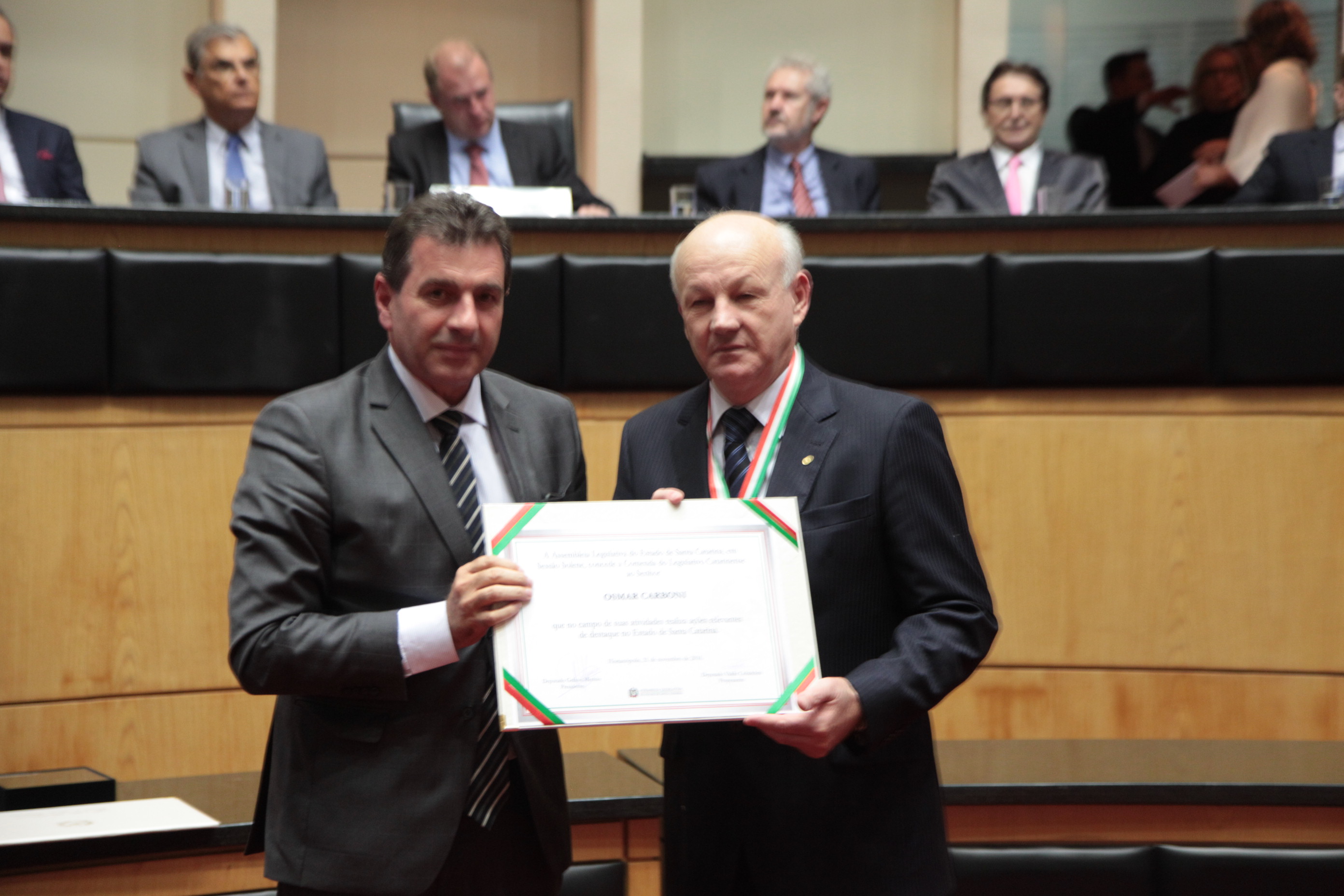 Homenageados - Comenda do Legislativo Catarinense.