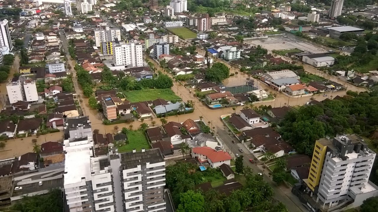Áreas atingidas - Joinville. Divulgação Defesa Civil.