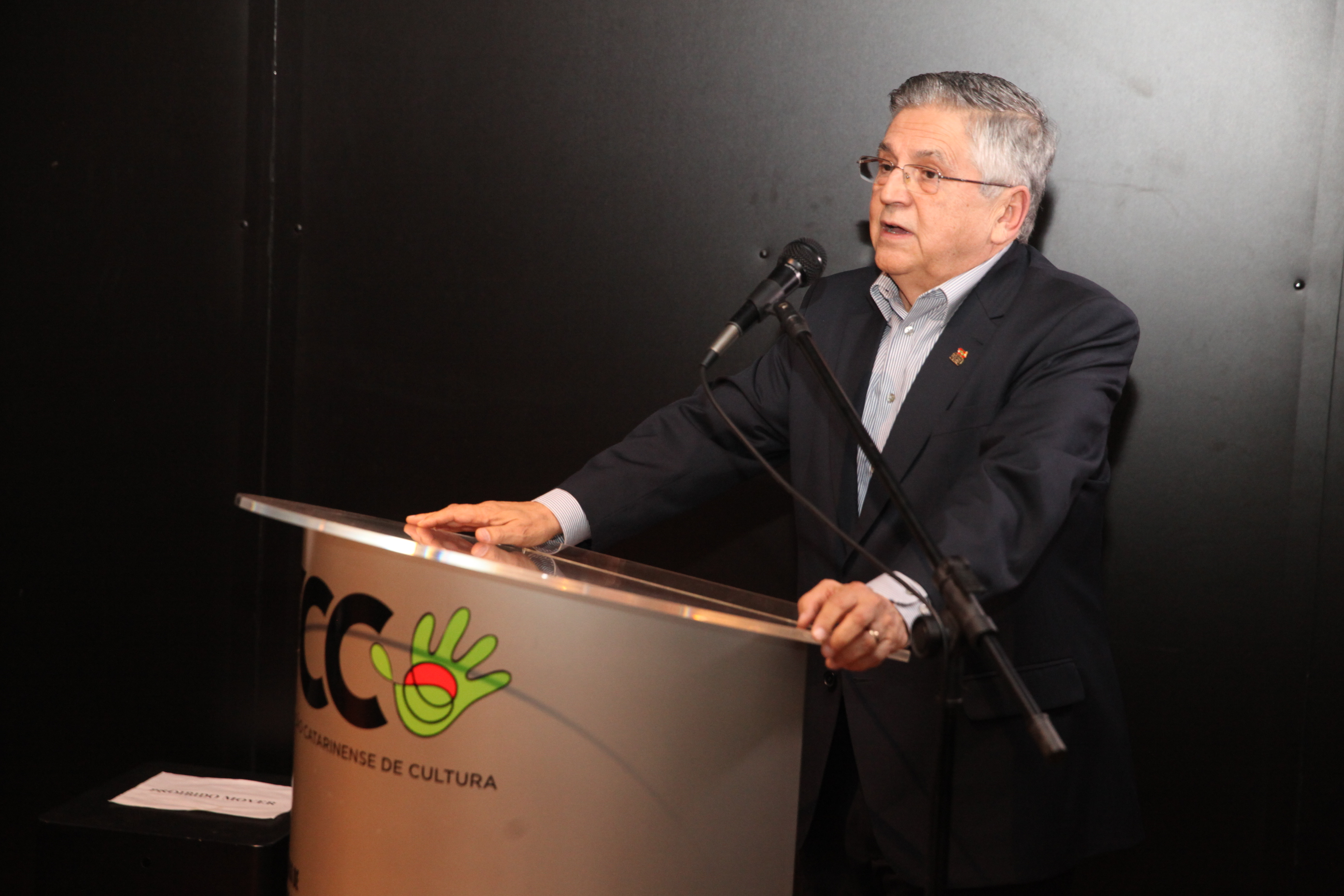 Solenidade de Lançamento Edital Elisabete Anderle. Rodolfo Pinto da Luz, presidente da Fundação Catarinense de Cultura (FCC)