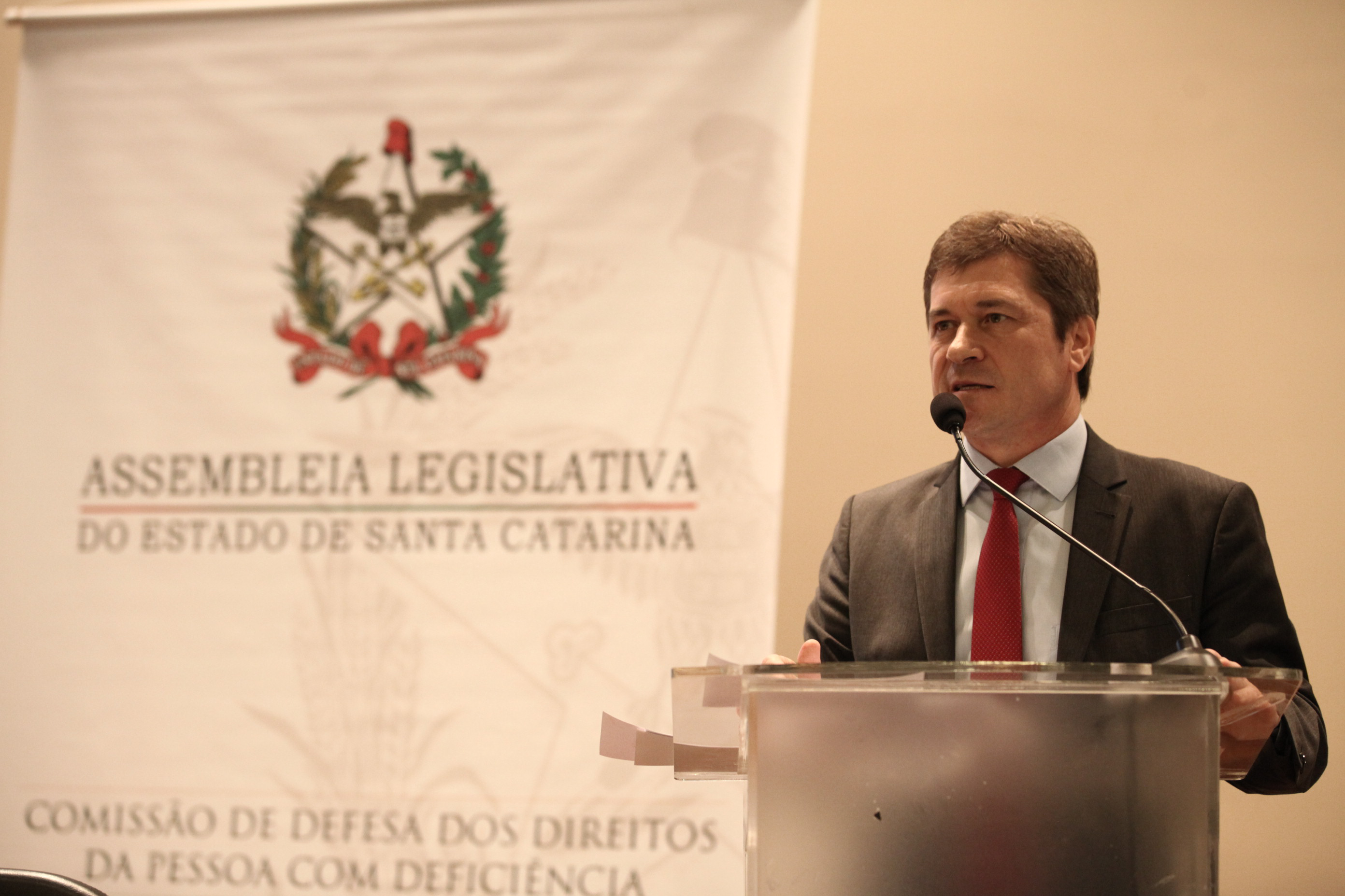 Deputado Jose Nei Ascari (PSD). IV Seminário de Saúde e Prevenção das Deficiências das APAEs de Santa Catarina.