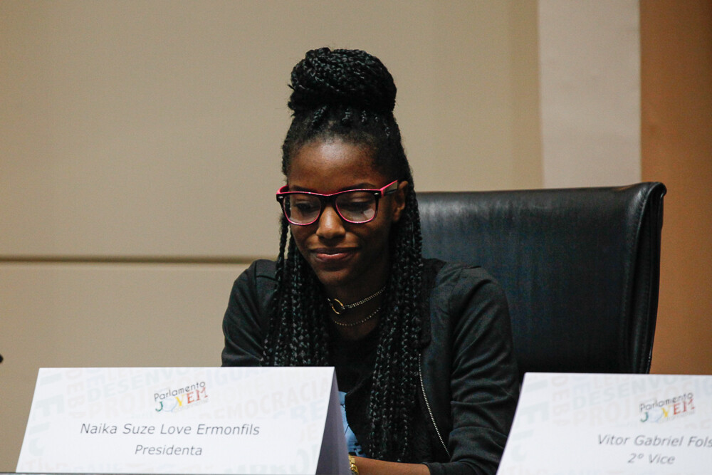 Naika Suze Love Ermonfils, presidente da 22ª Legislatura do Parlamento Jovem