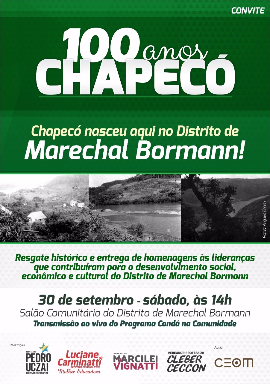 A pluralidade do centenário de Chapecó: Seminário celebra a história do distrito de Marechal Bormann