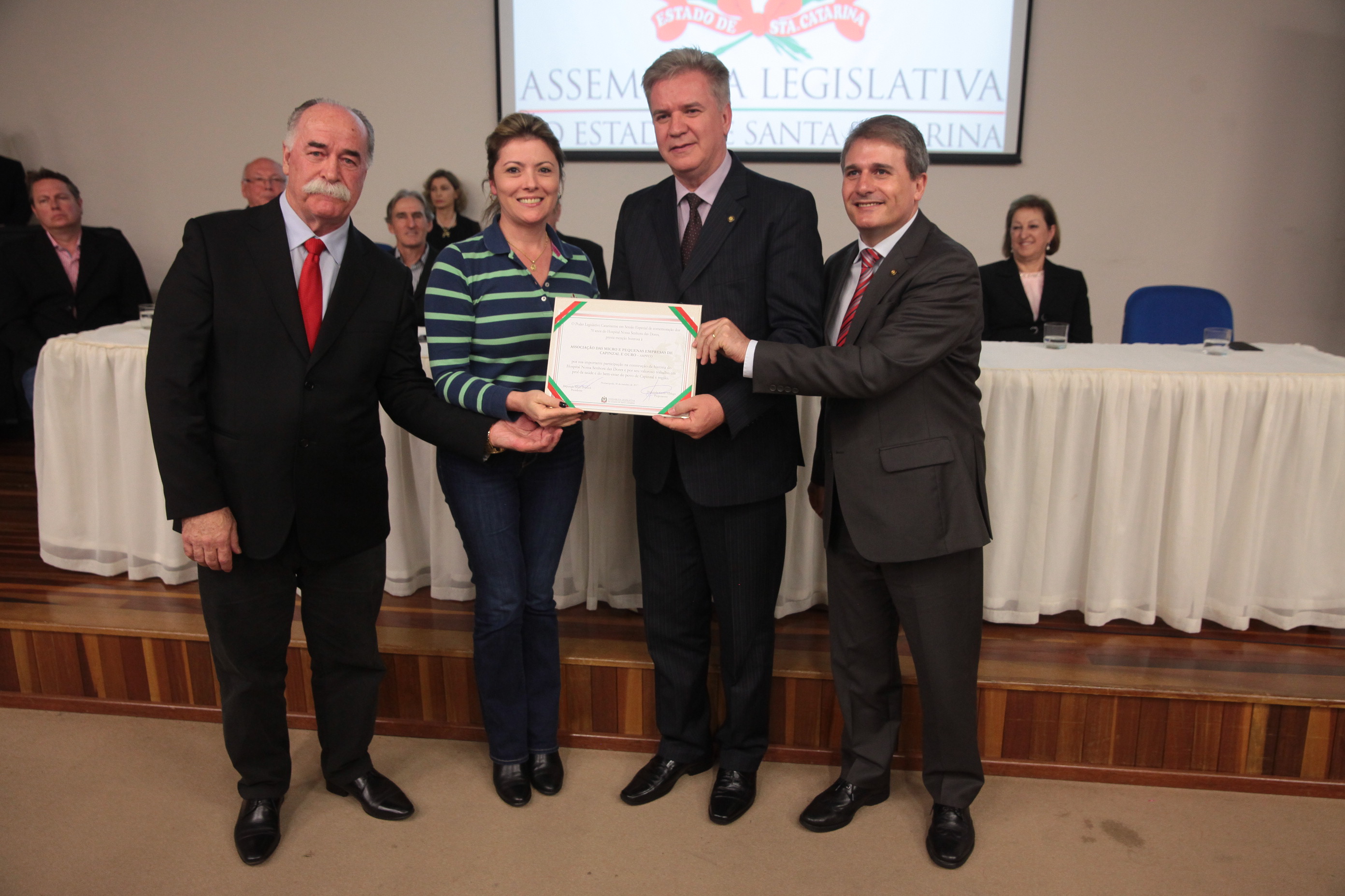 Sessão Solene em comemoração aos 70 anos de fundação do Hospital Nossa Senhora das Dores - Capinzal/SC.