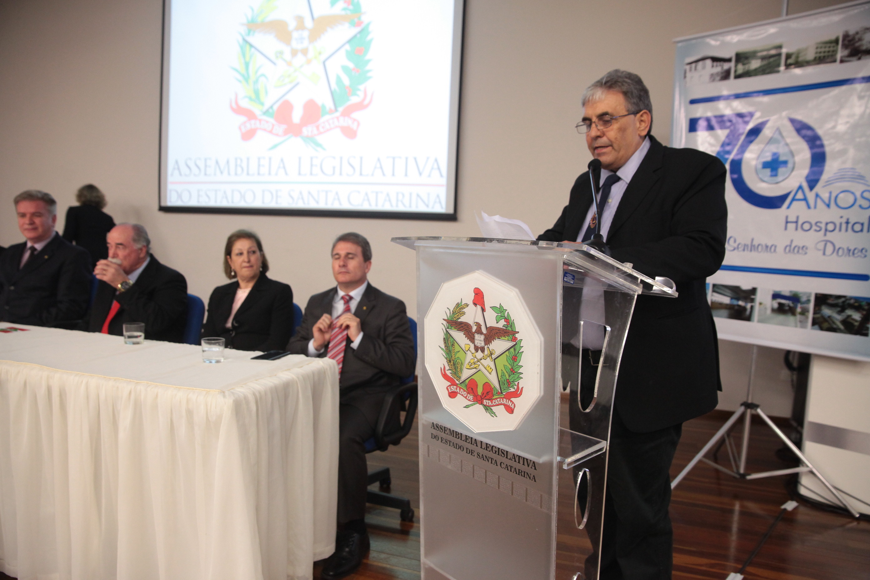 Sessão Solene em comemoração aos 70 anos de fundação do Hospital Nossa Senhora das Dores - Capinzal/SC.