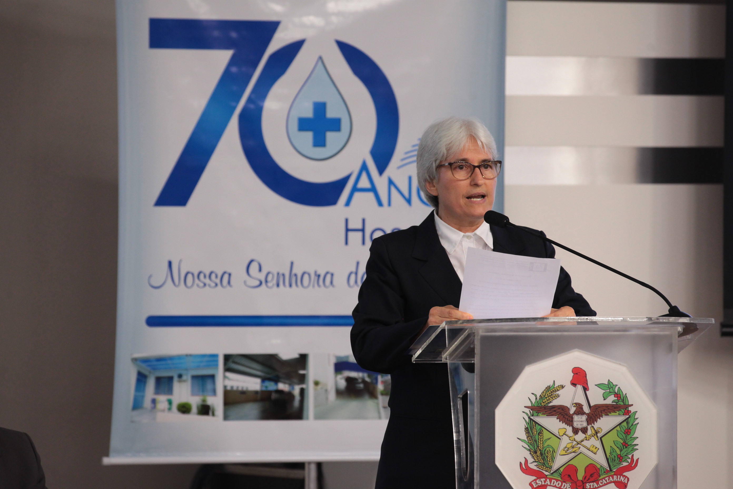 Sessão Solene em comemoração aos 70 anos de fundação do Hospital Nossa Senhora das Dores - Capinzal/SC.