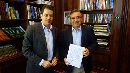 Governador Colombo e Deputado Rodrigo Minotto tratam da Jacob Westrup