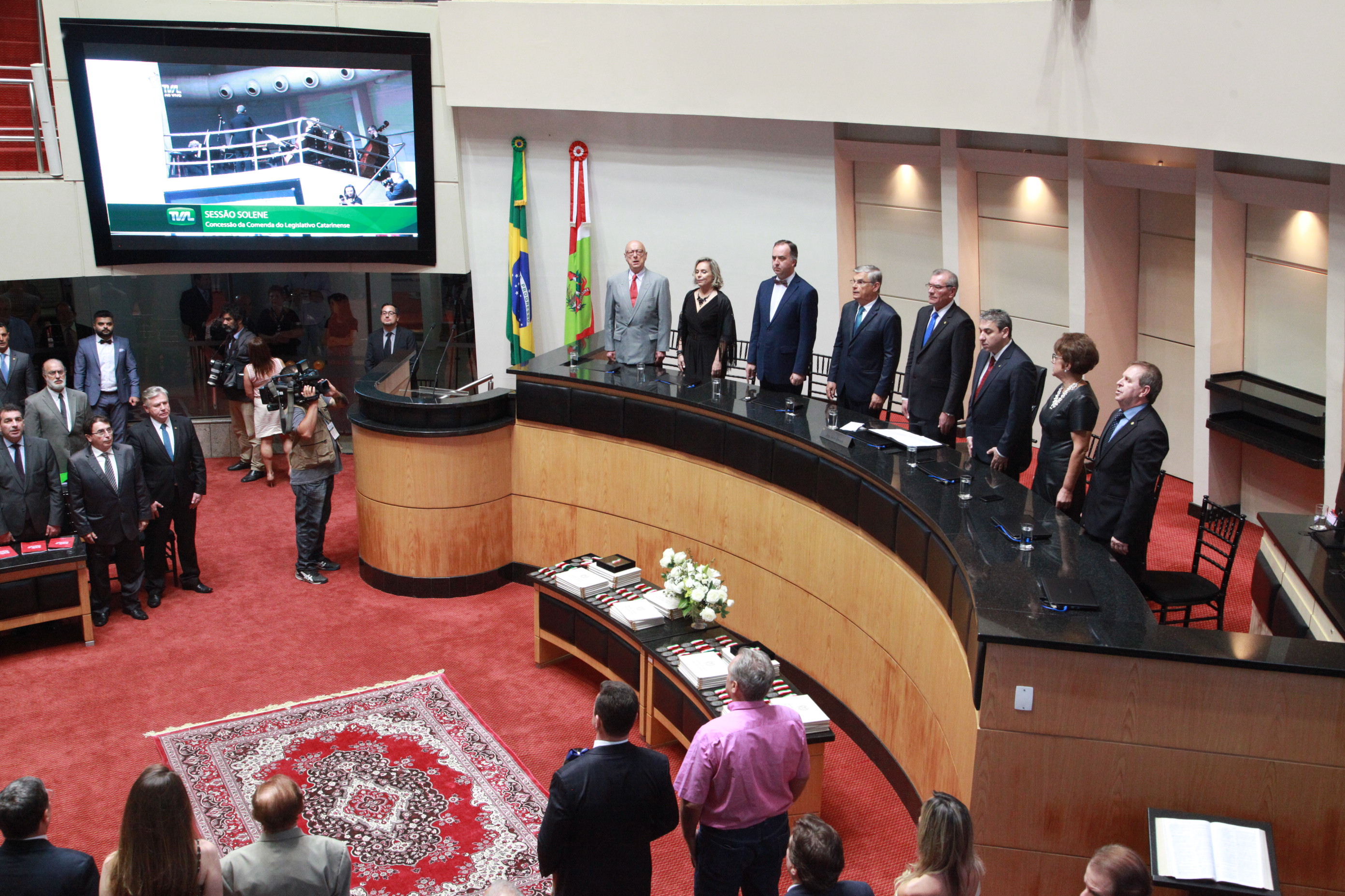 Sessão Solene de Concessão da Comenda do Legislativo Catarinense. Foto: Solon Soares