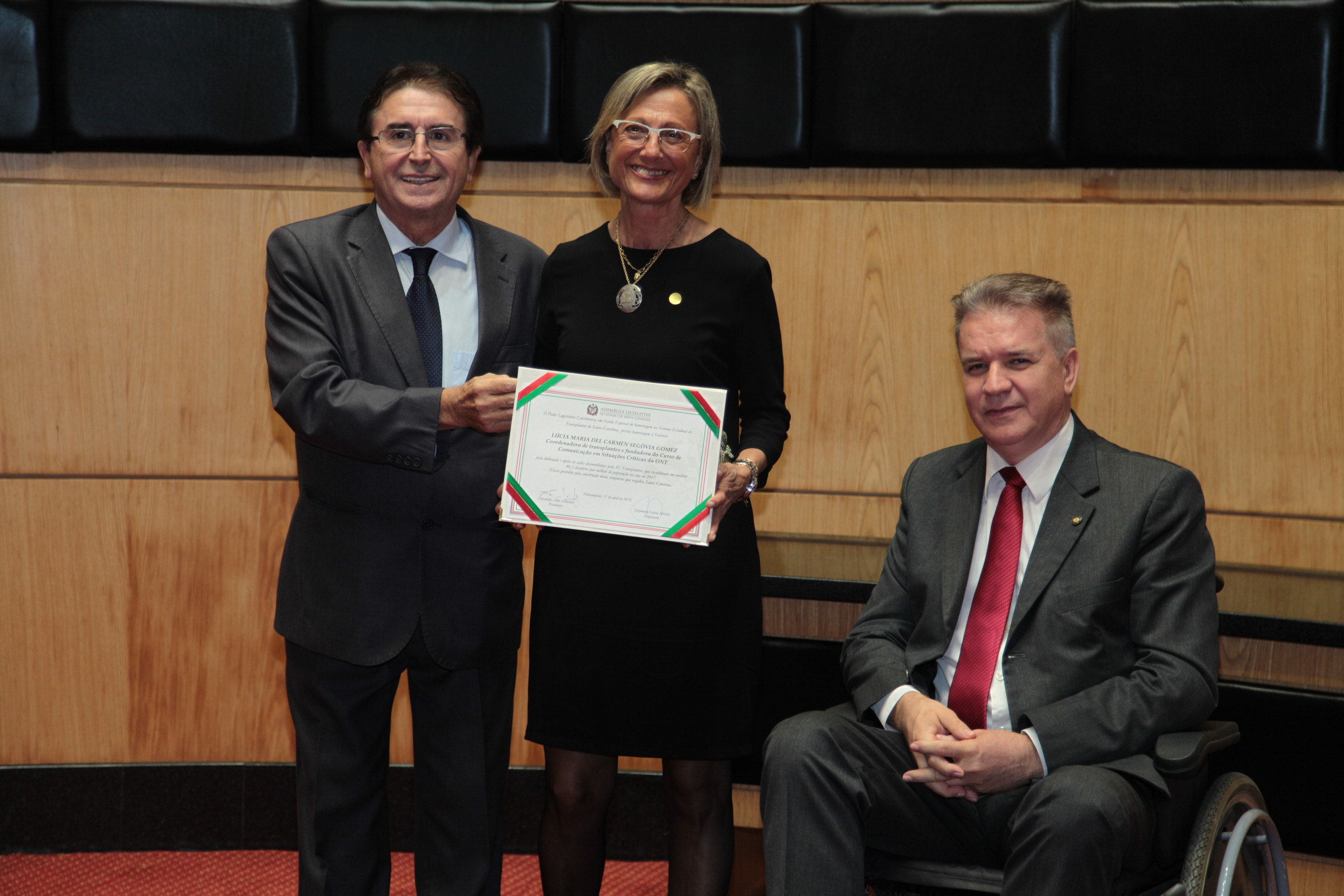 Homenagem ao Sistema Estadual de Transplantes de Santa Catarina