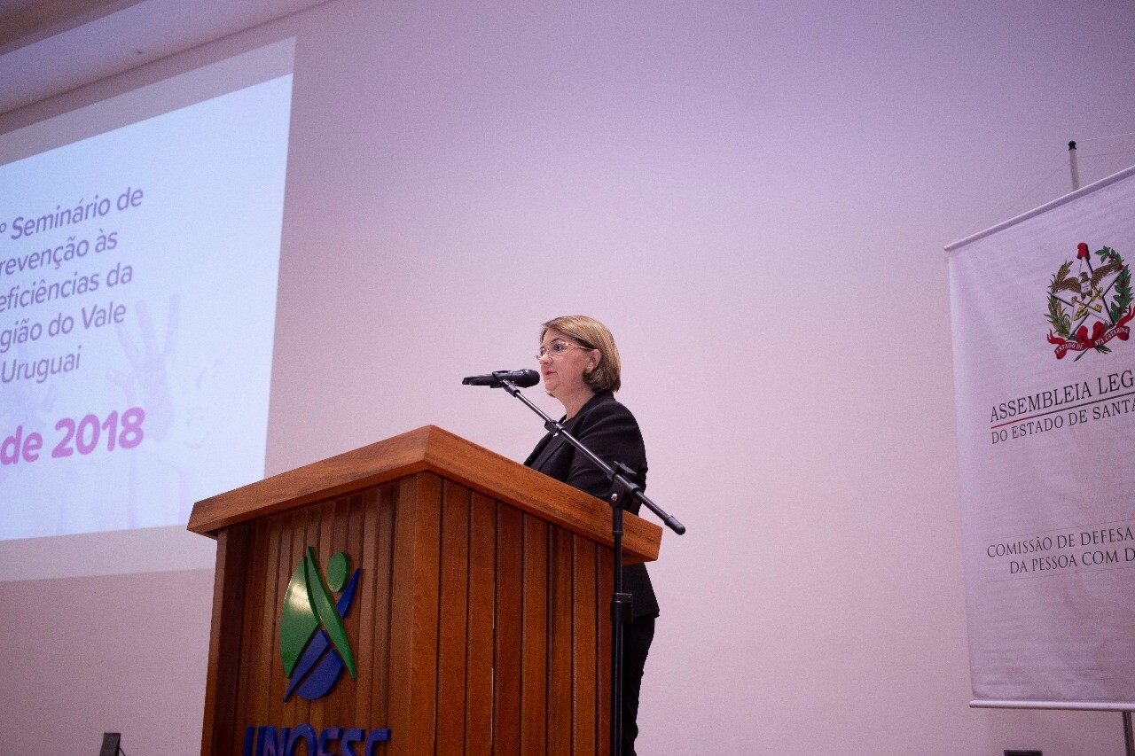 Evento foi realizado pela Alesc, com apoio da Federação das Apaes, na Unoesc. FOTO: Vandro Welter/Divulgação