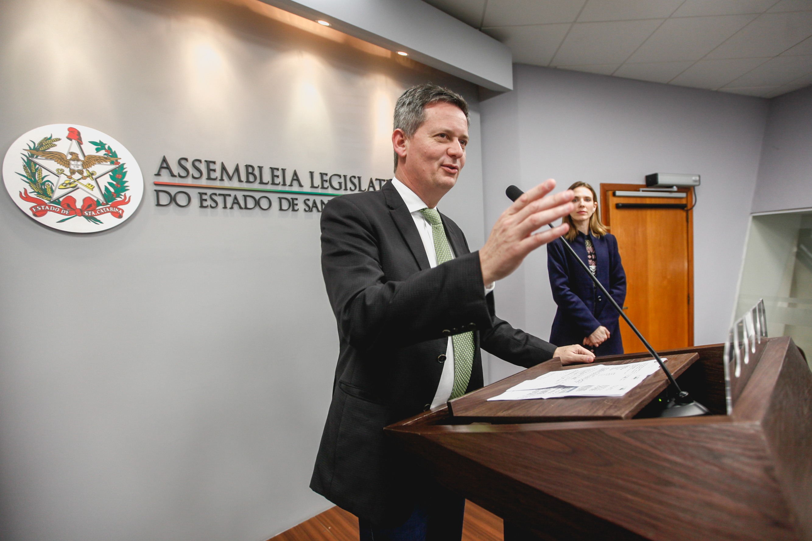 Deputado Jean Kuhlmann (PSD). Lançamento do Edital da 8ª Edição da Certificação de Responsabilidade Social.