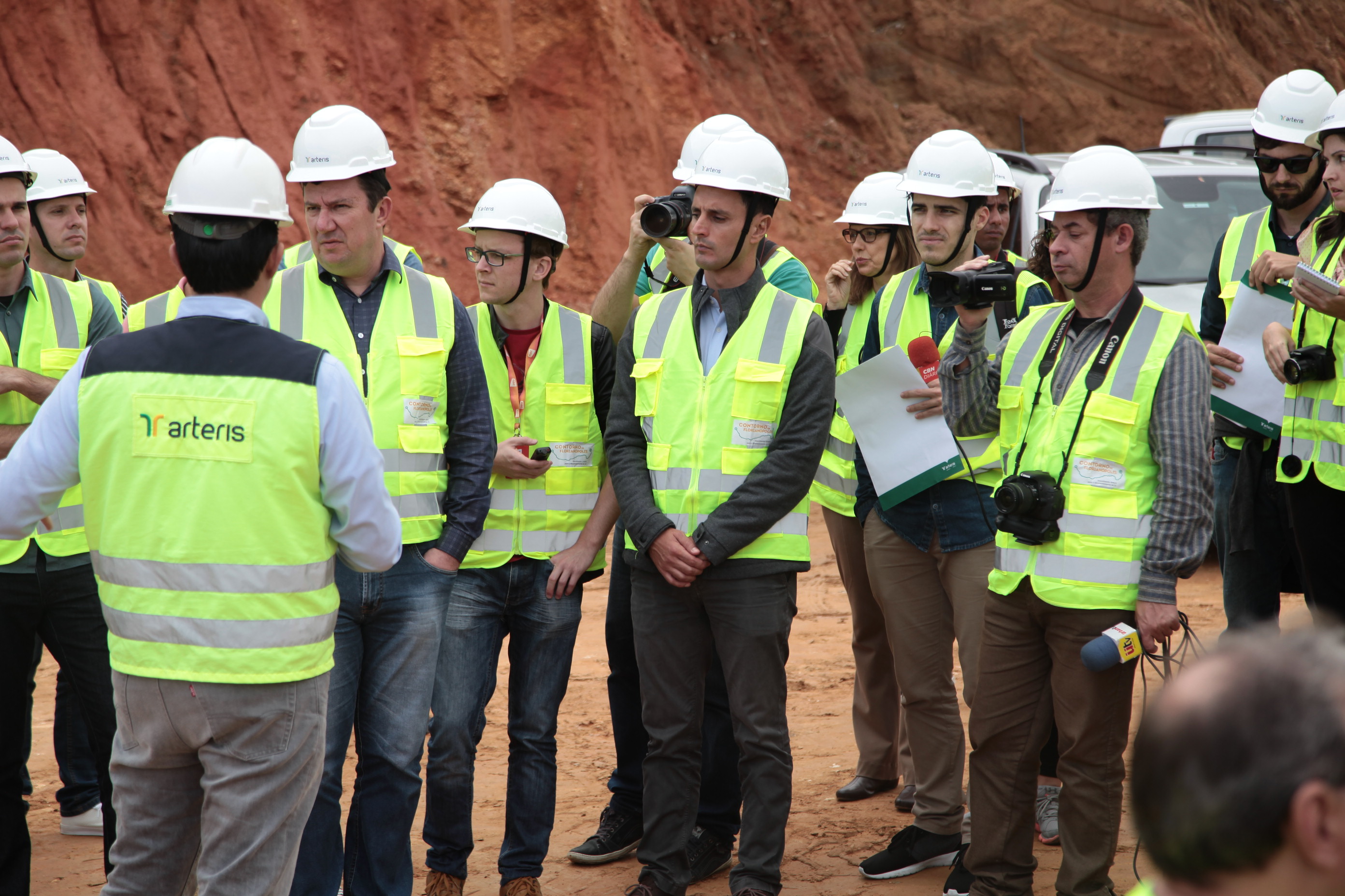 Equipe da Comissão de Transportes da Alesc Visita Obras do Anel Viário de Florianópolis.