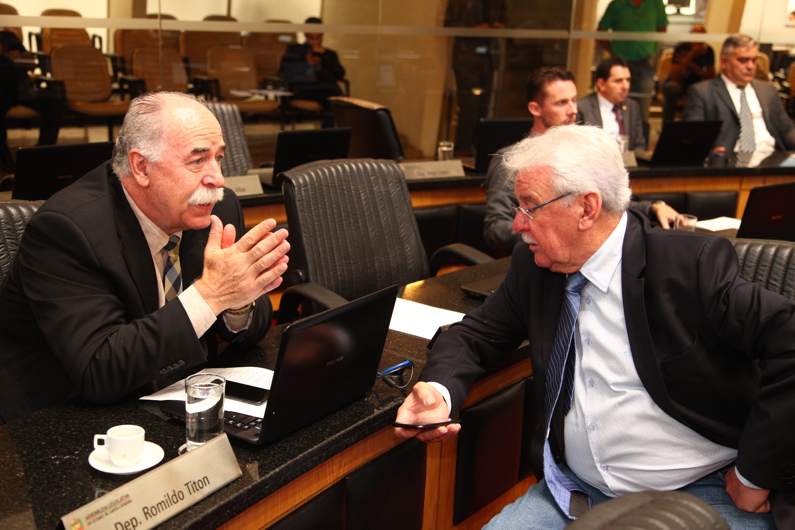 Sessão Plenária - Deputado Romildo Titon (PMDB) e Deputado Moacir Sopelsa (PMDB)