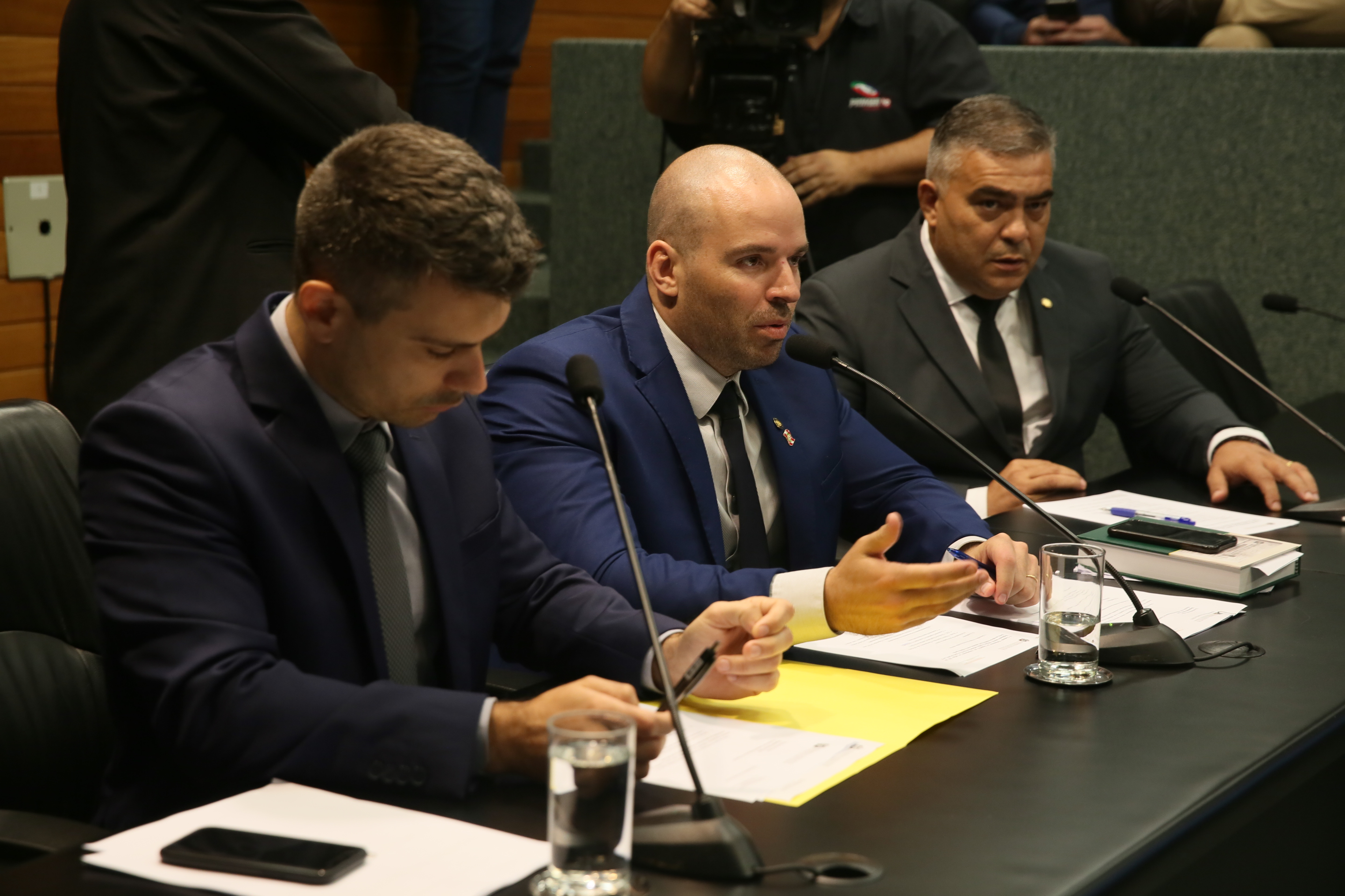 Reunião da Comissão Parlamentar de Inquérito para apurar eventuais irregularidades nos contratos de restauração da Ponte Hercílio Luz.