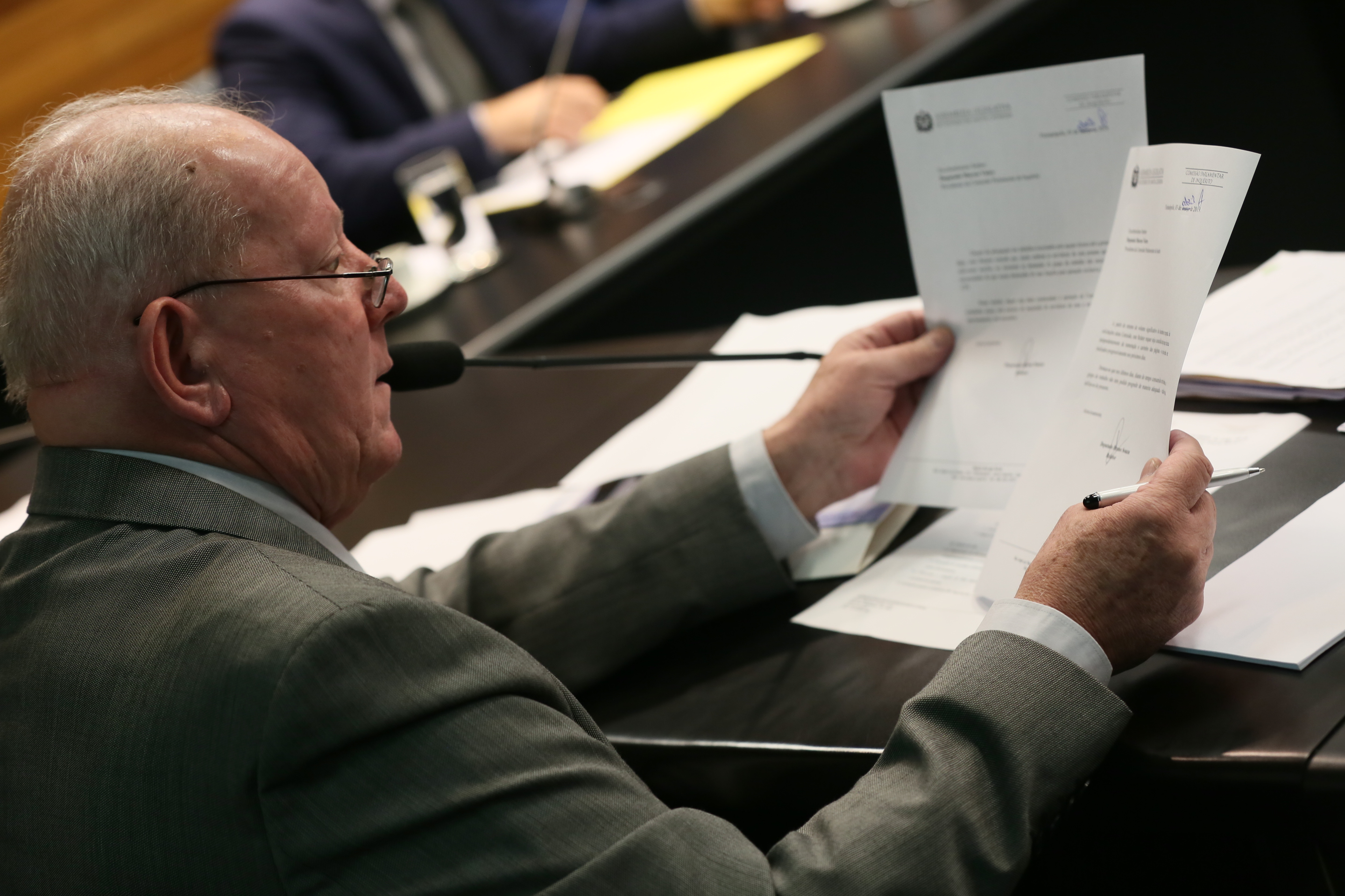 Reunião da Comissão Parlamentar de Inquérito para apurar eventuais irregularidades nos contratos de restauração da Ponte Hercílio Luz.