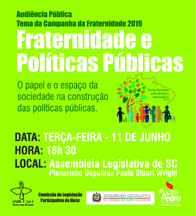 Audiência coloca em pauta tema da CF 2019 – Fraternidade e Políticas Públicas