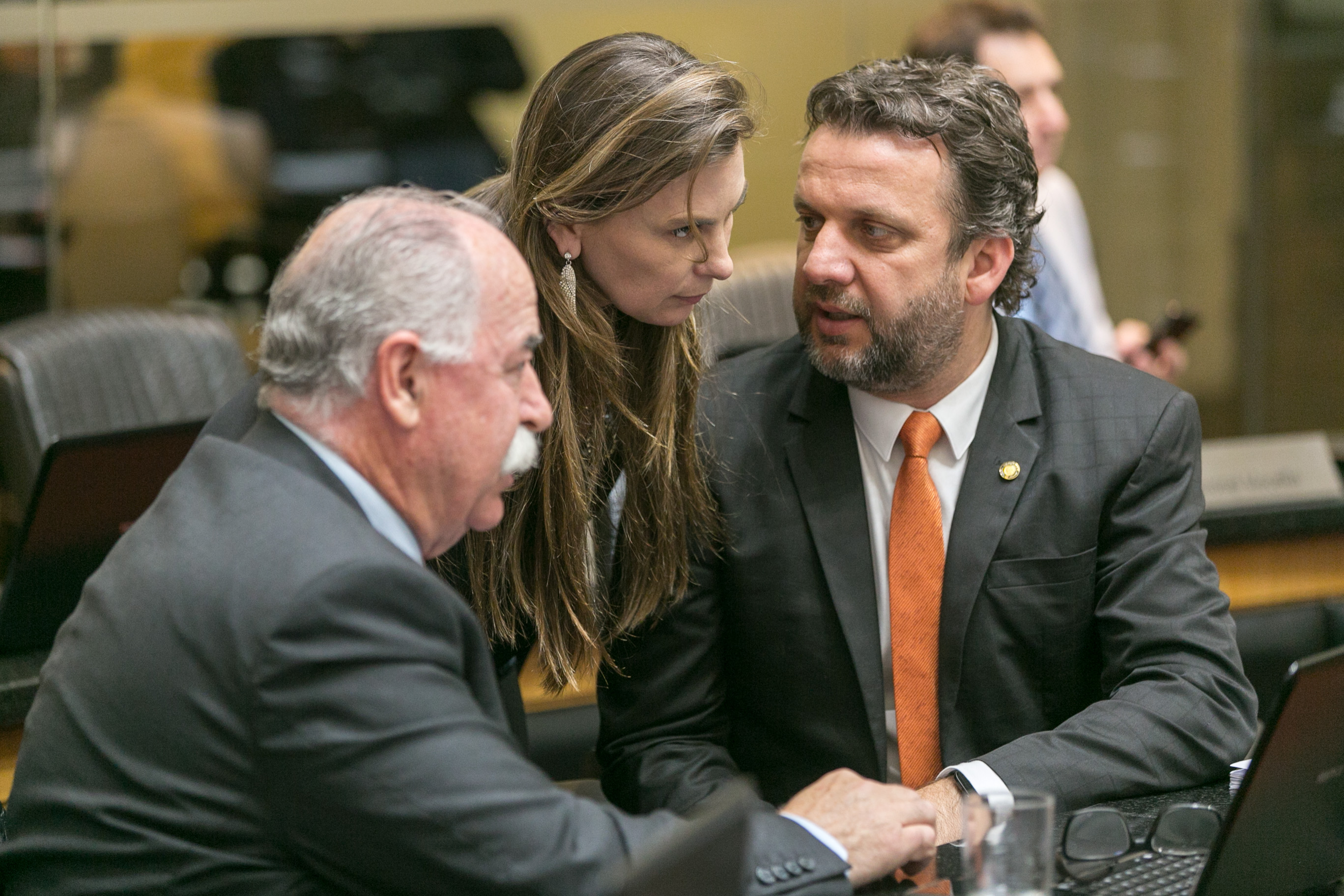 Deputado Romildo Titon (MDB), Deputada Paulinha (PDT) e Deputado Jerry Comper (MDB)