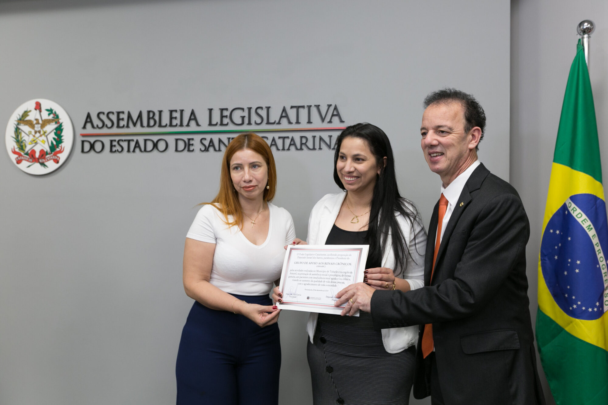 Deputado Ismael dos Santos e dirigentes do Graarc, de Tubarão