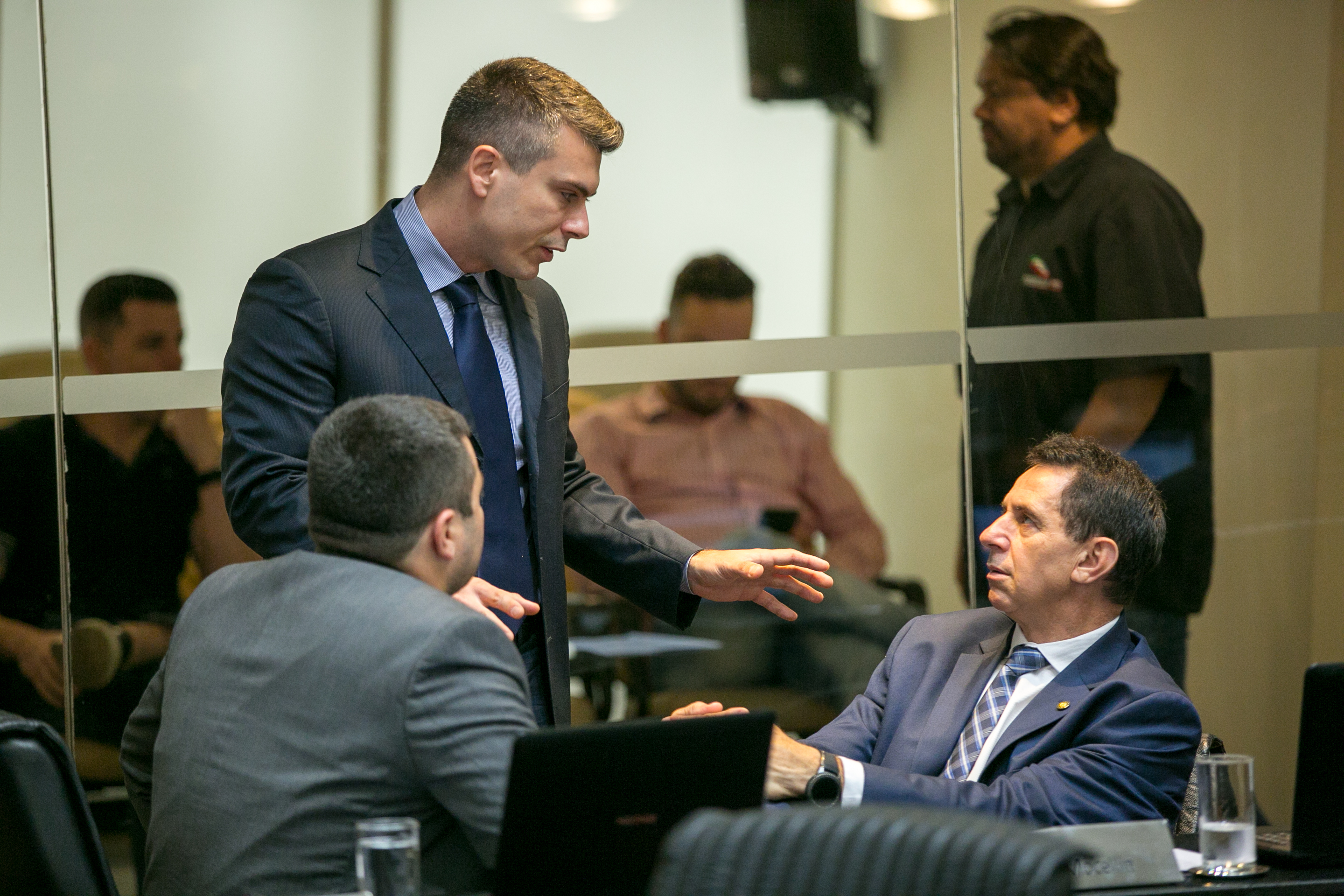 Deputado Ricardo Alba (PSL), Deputado Bruno Souza (NOVO) e Deputado Coronel Mocellin (PSL)