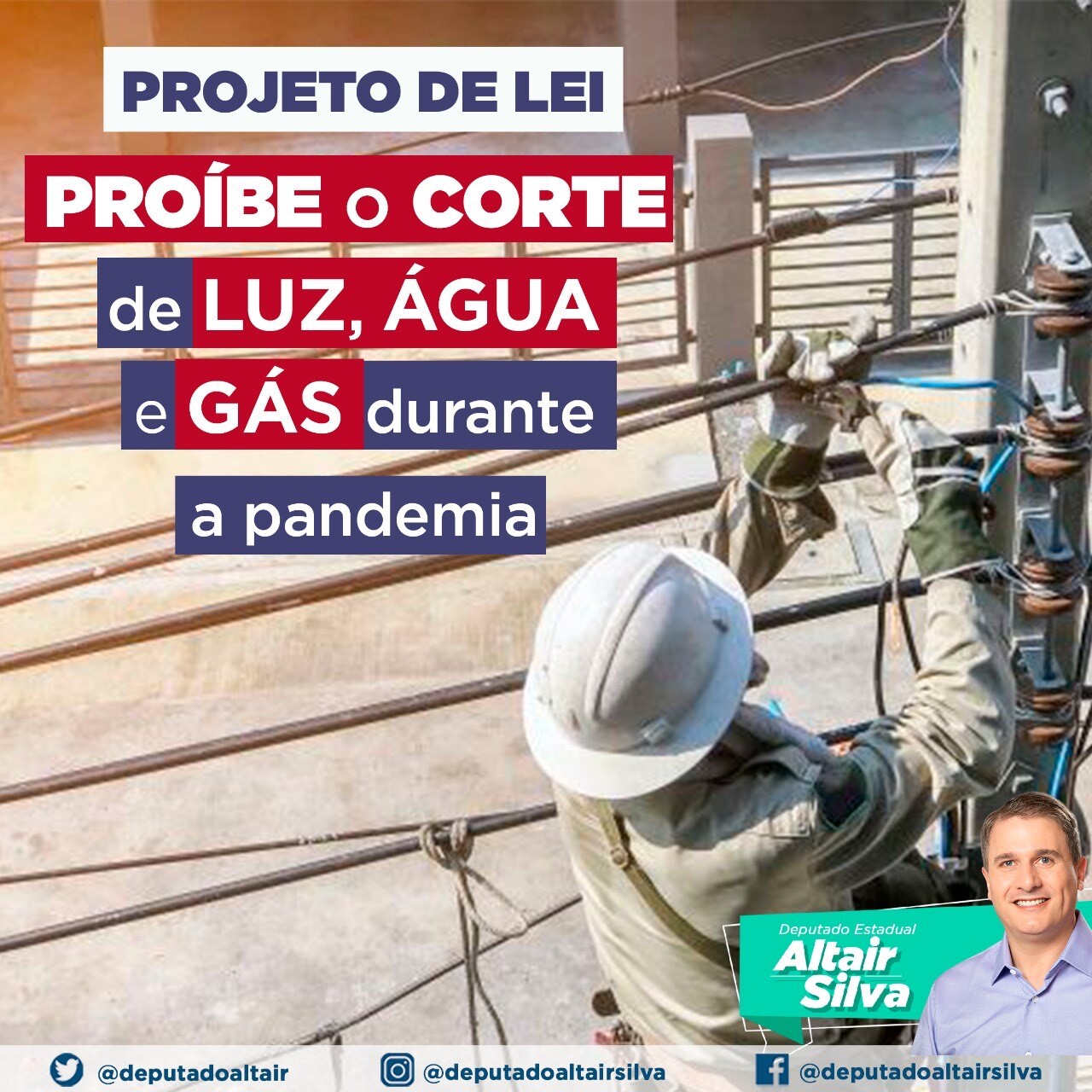Altair Silva sugere proibir corte de água e luz em SC durante pandemia