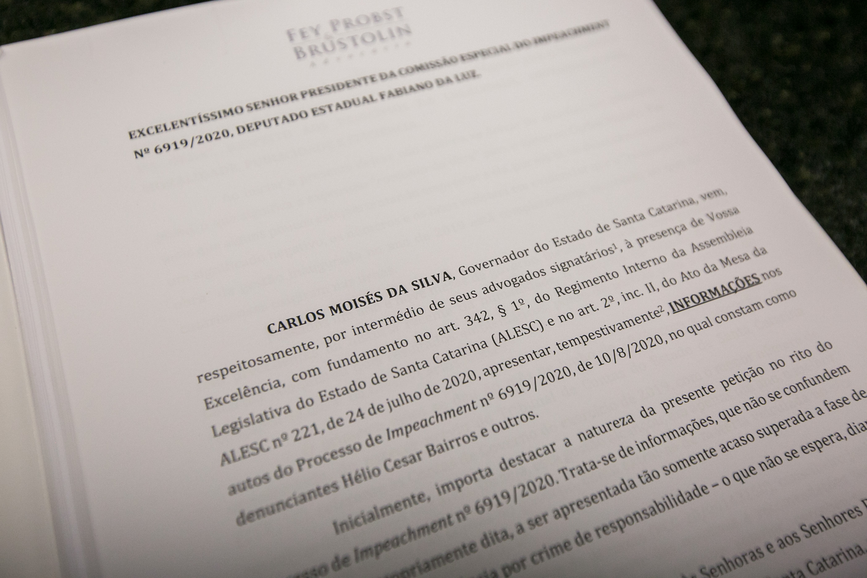 IMPEACHMENT – Presidente da Comissão do Impeachment recebe defesa do Governador Moisés