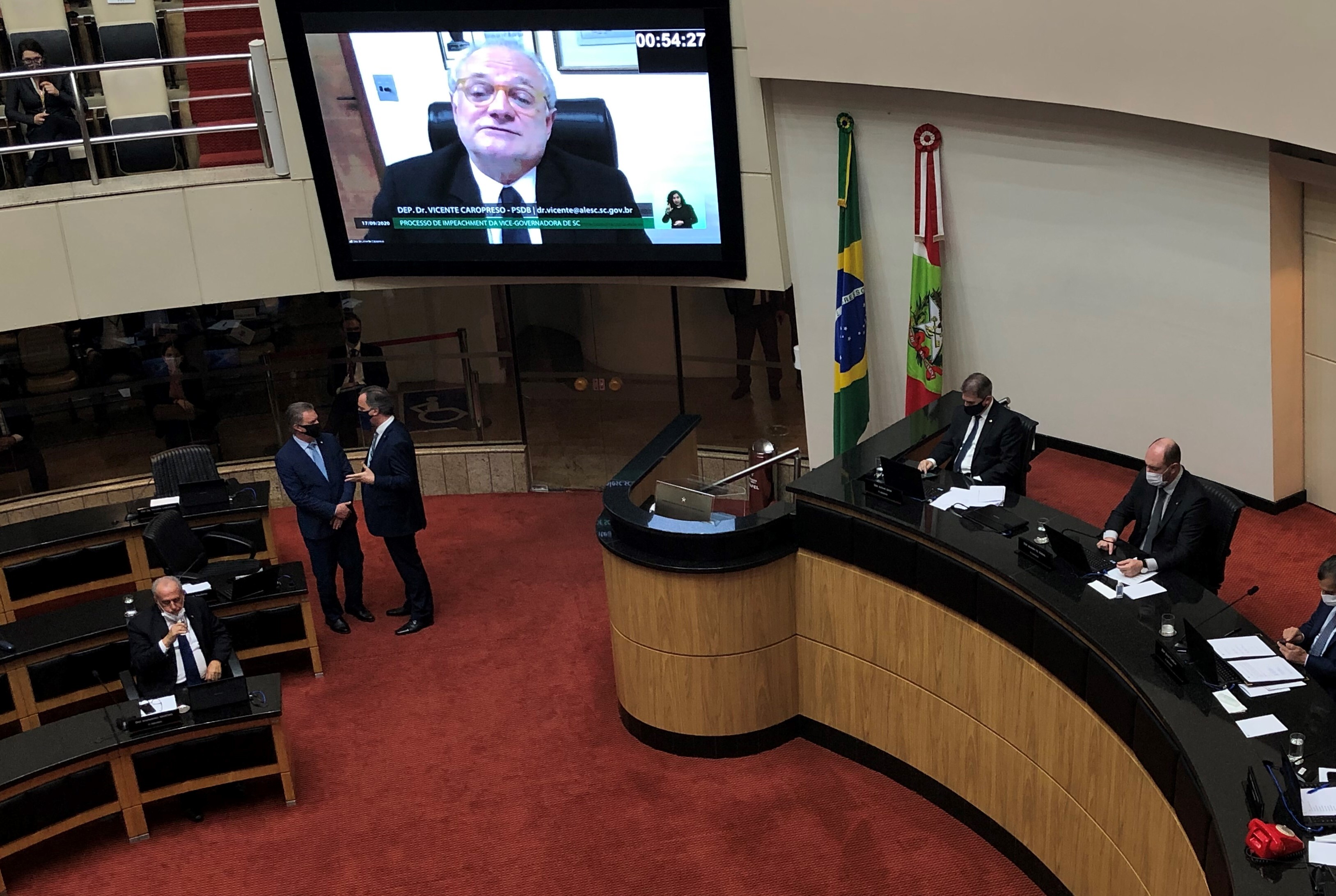 Deputado Dr. Vicente, durante a sessão de votação do impeachment
