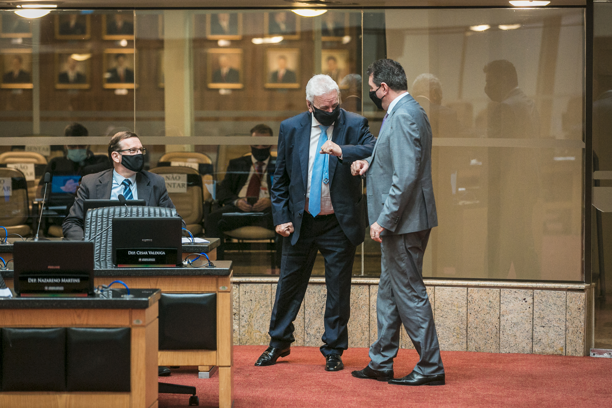 Deputado Valdir Cobalchini (MDB), Deputado Moacir Sopelsa (MDB) e Deputado Jair Miotto (PSC)