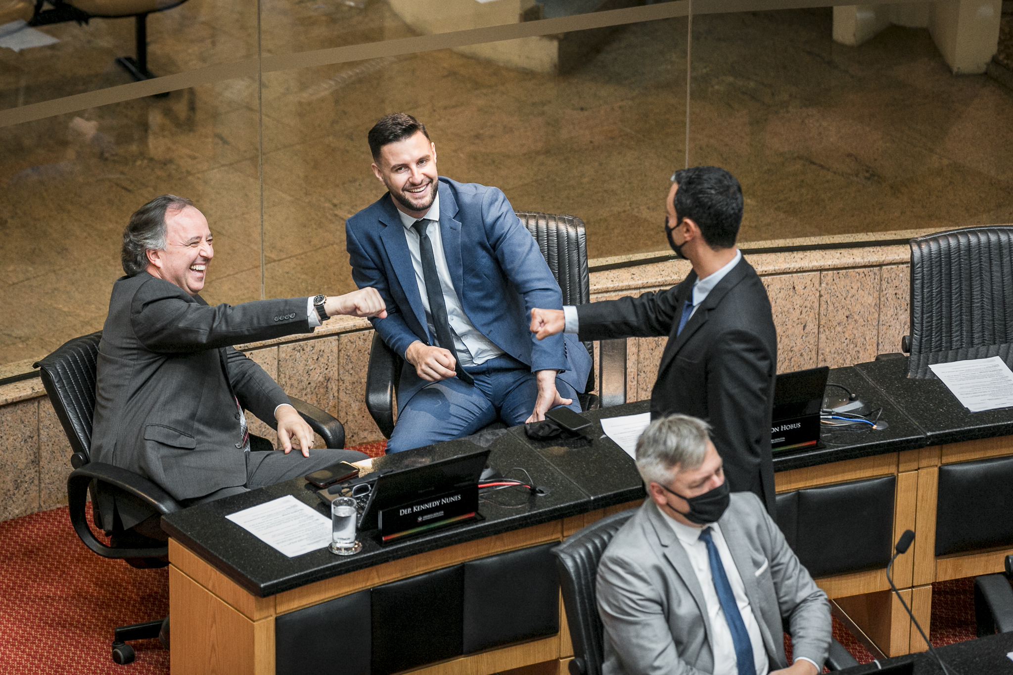Deputado Kennedy Nunes (PSD), Deputado Felipe Estevão (PSL), Deputado João Amin (PP) e Deputado Fabiano da Luz (PT)