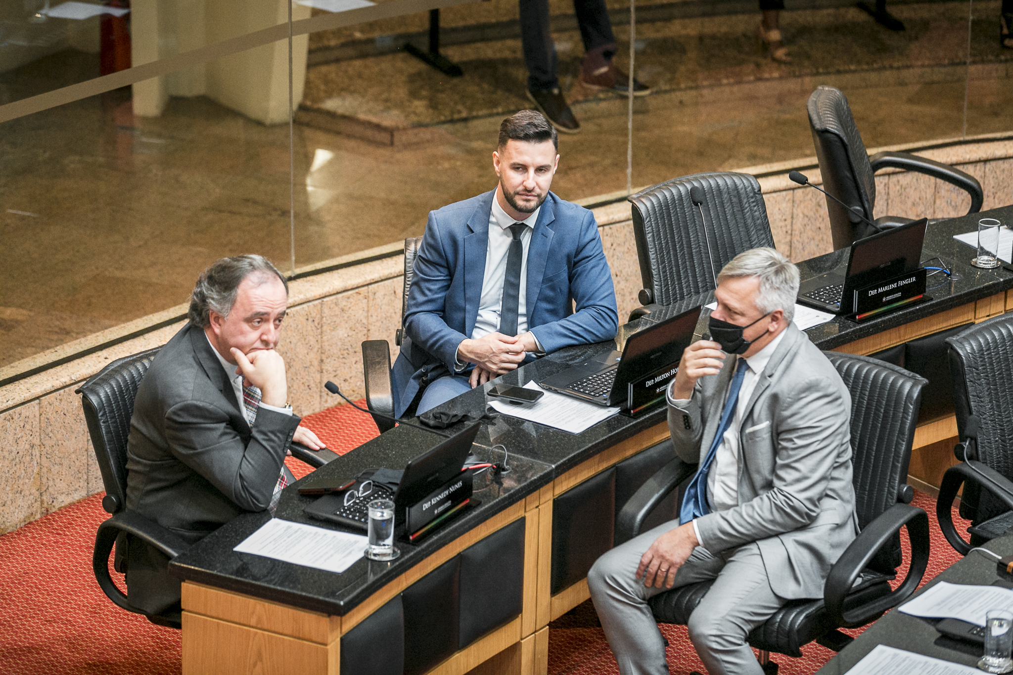 Deputado Kennedy Nunes (PSD), Deputado Felipe Estevão (PSL), e Deputado Fabiano da Luz (PT)