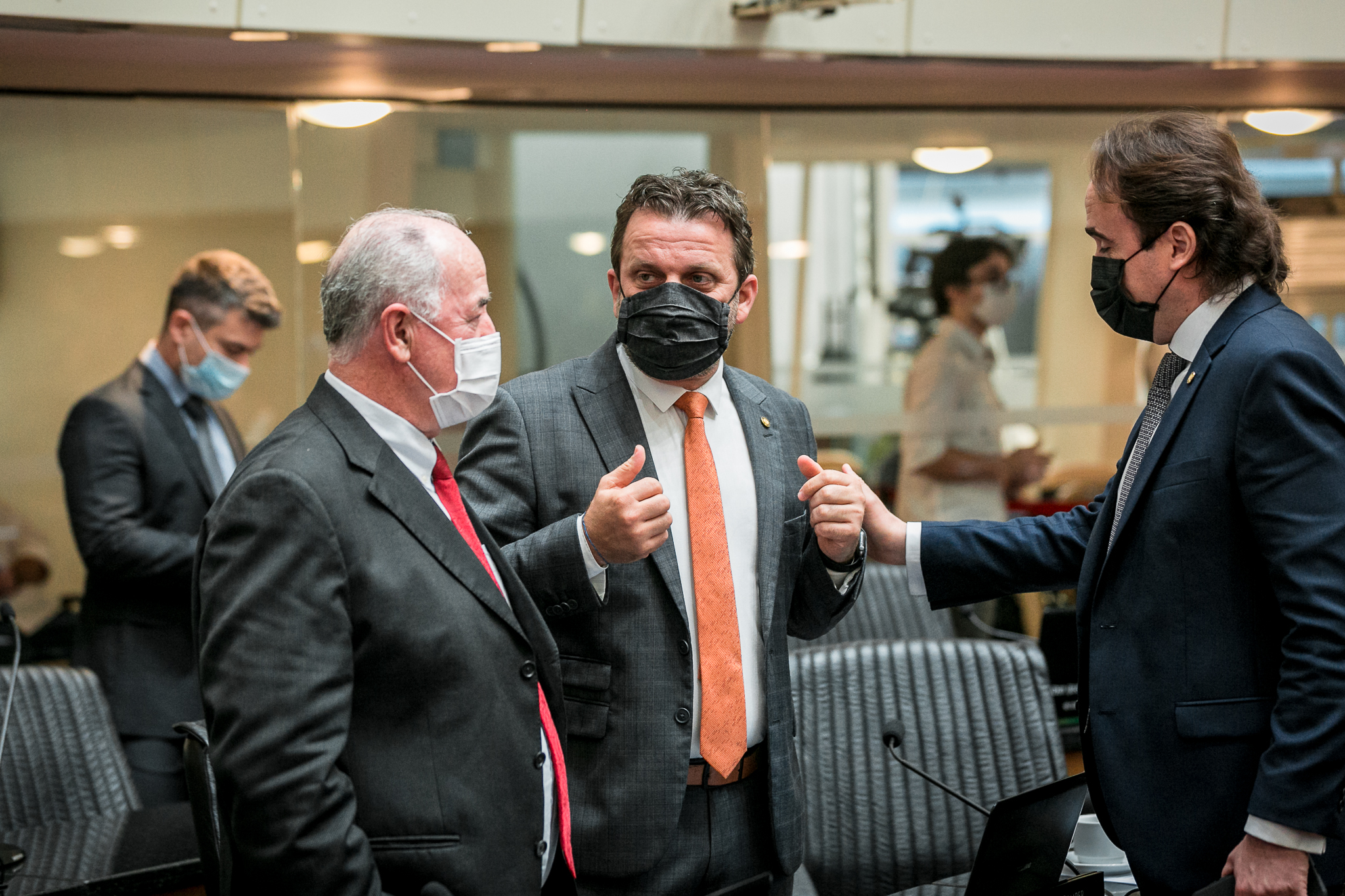 Deputado Romildo Titon (MDB), Deputado Jerry Comper (MDB) e Deputado Carlos Humberto (PL)