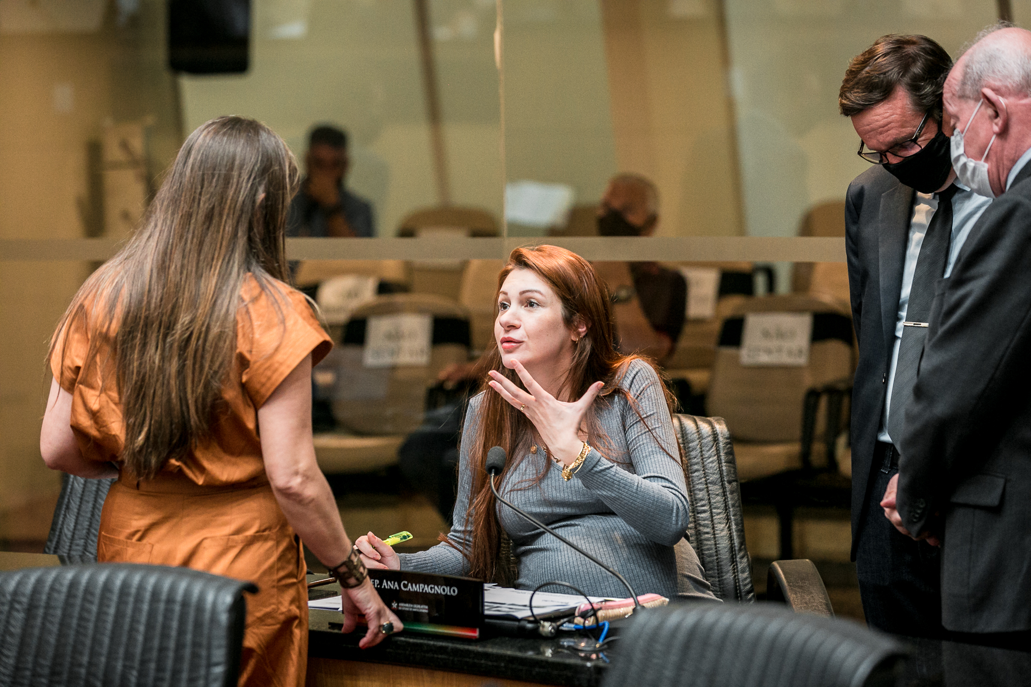 Deputada Ana Paula da Silva (PDT) e Ana Caroline Campagnolo (PSL)