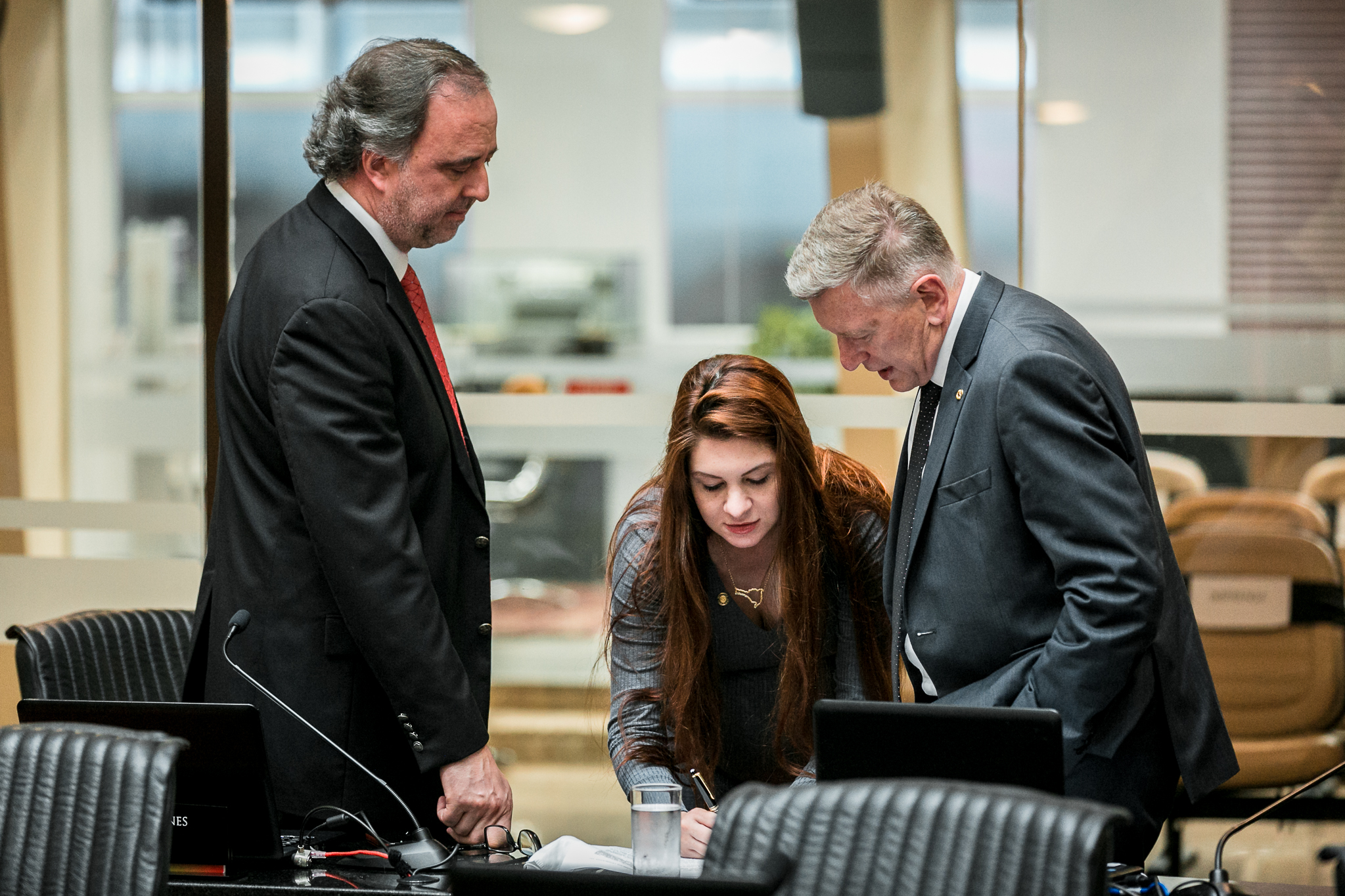 Deputada Ana Caroline Campagnolo (PSL), Deputado Kennedy Nunes (PSD) e Deputado Milton Hobus (PSD)