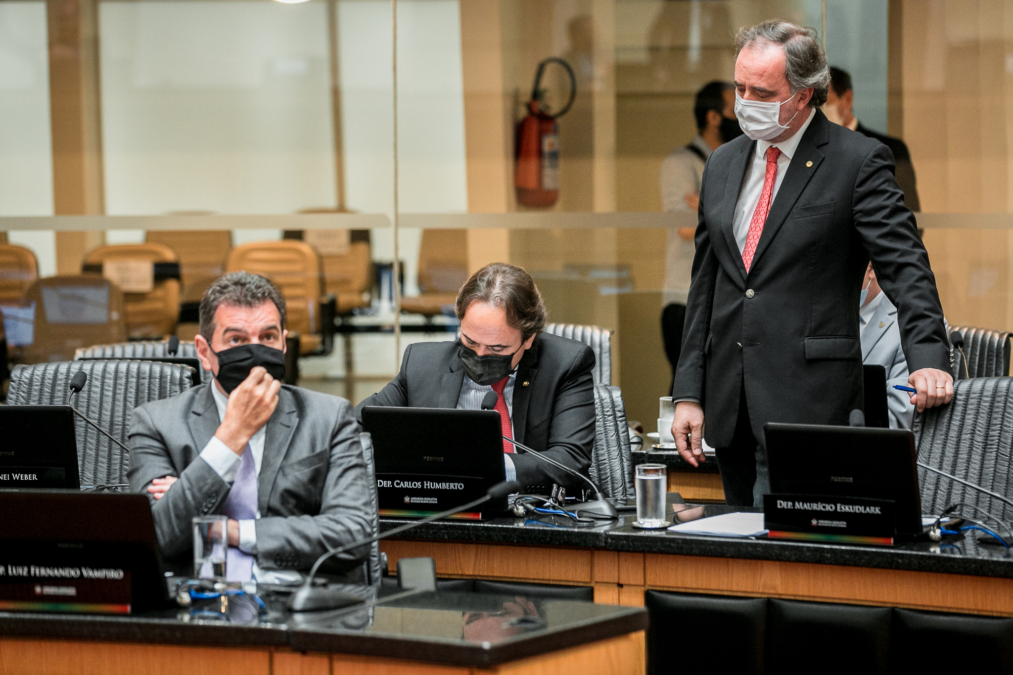 Deputado Kennedy Nunes (PSD), Deputado Carlos Humberto (PL) e Deputado Coronel Onir Mocelin (PSL)