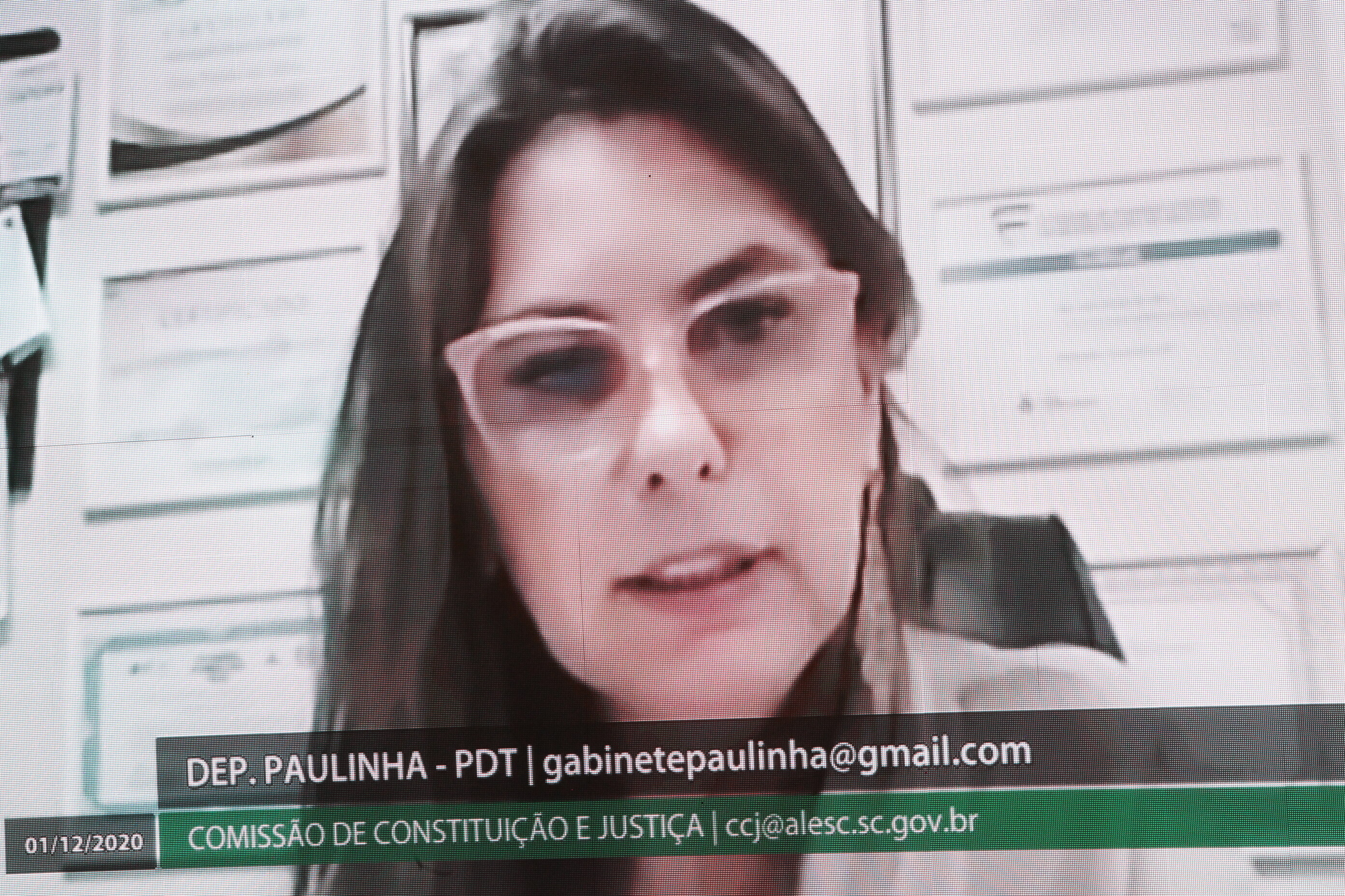 Deputada Paulinha na Comissão de Constituição e Justiça (CCJ).
