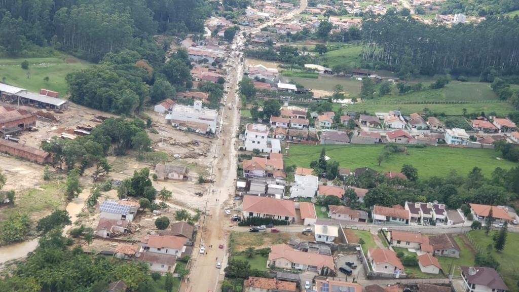 Municípios do Alto Vale do Itajaí, como Presidente Getúlio, foram contemplados pelo decreto. FOTO: Divulgação/CBMSC