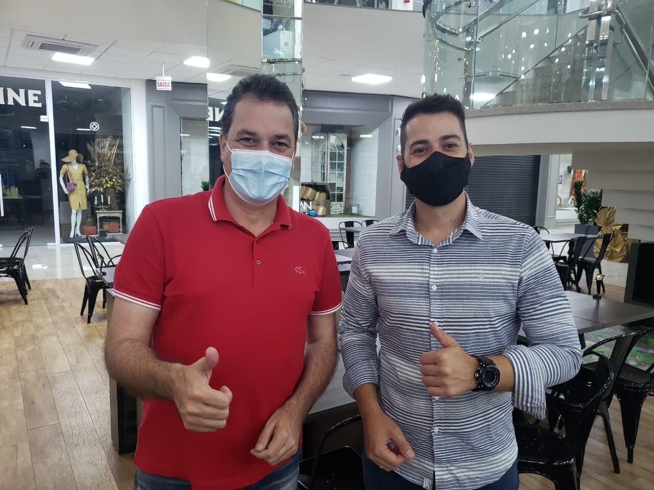 Deputado Rodrigo Minotto e vereador eleito de Cocal do Sul, Evandro Lins