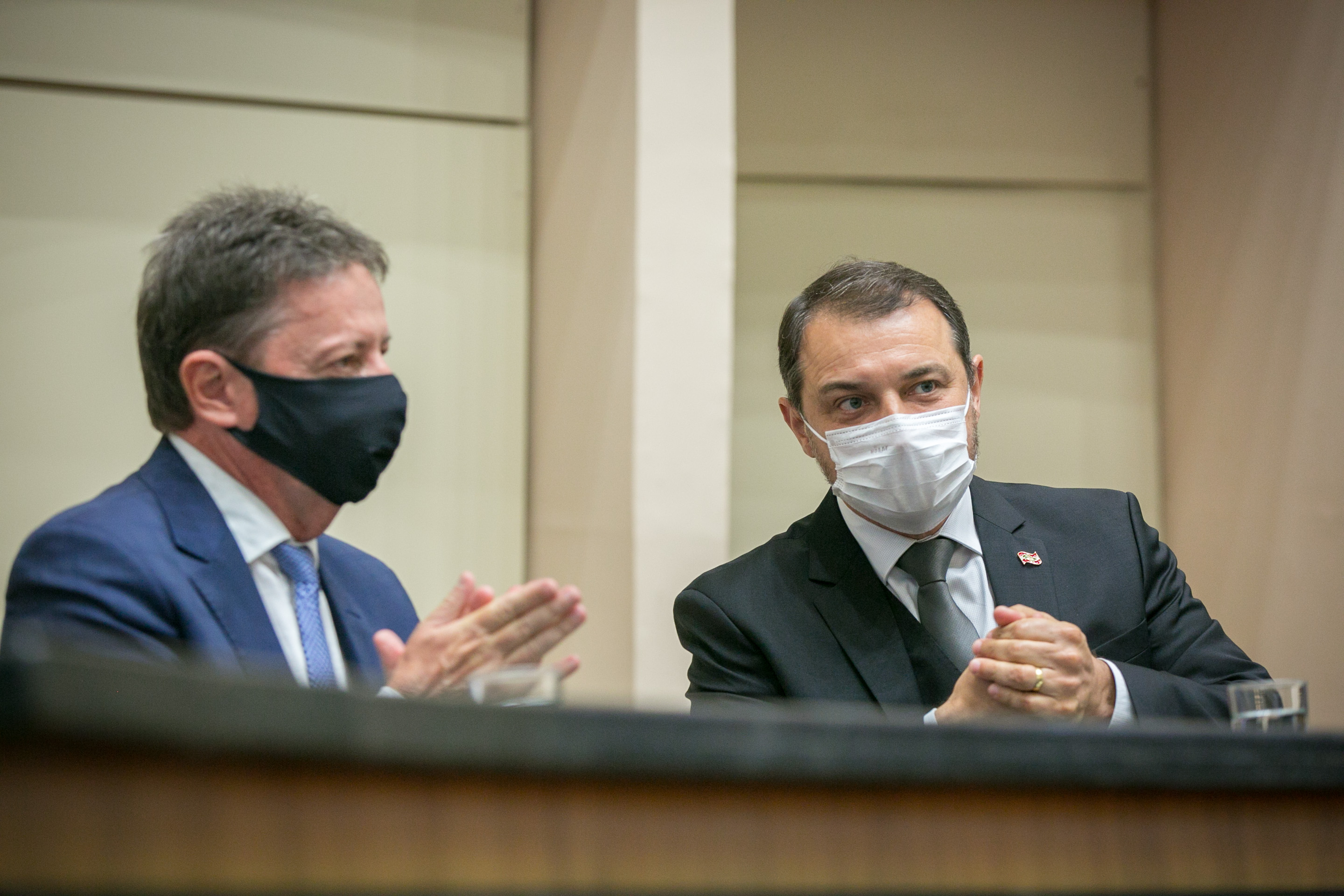 Presidente do Tribunal de Justiça, desembargador Ricardo Roesler e Governador Carlos Moisés