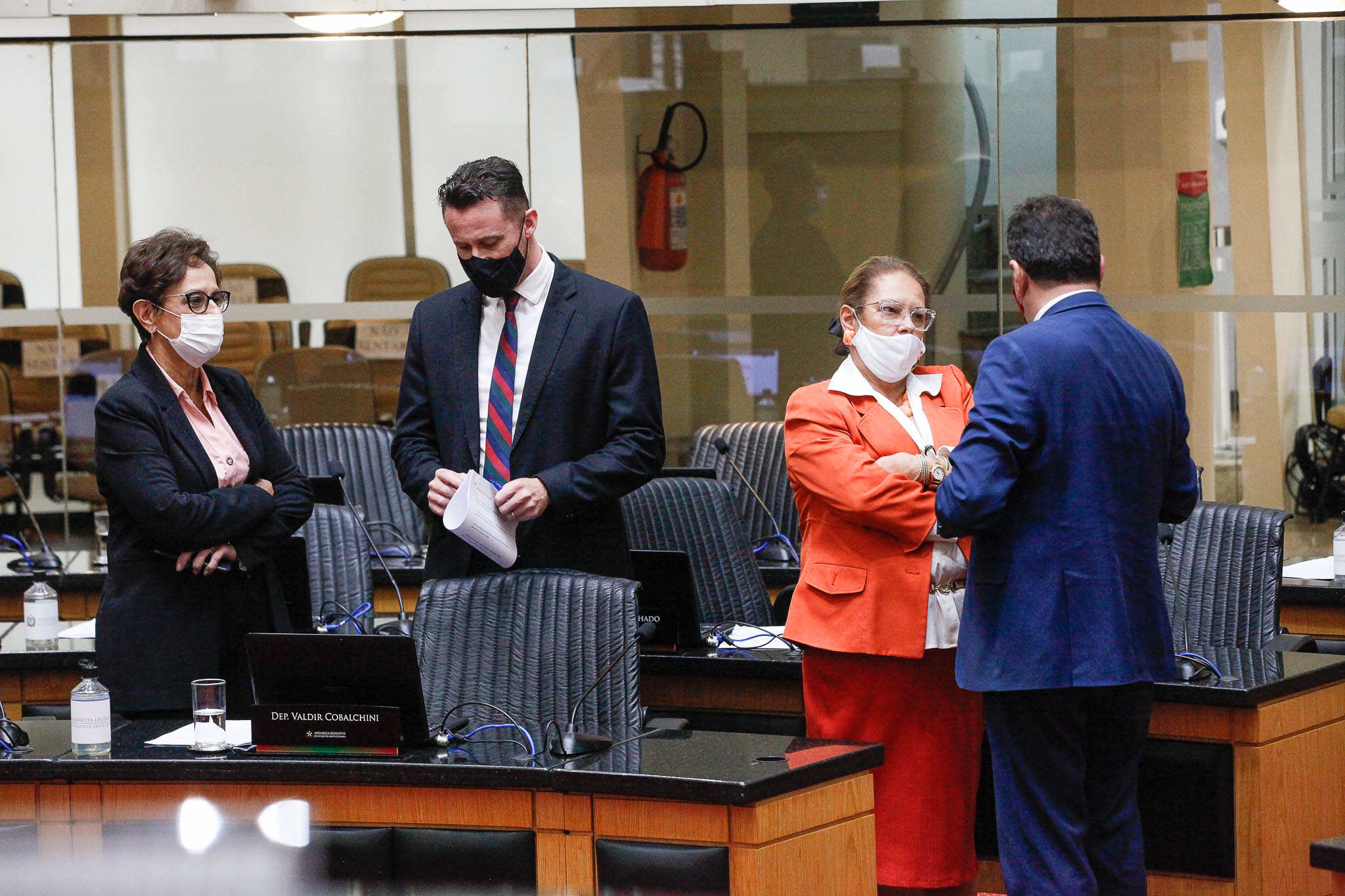 Deputada Dirce Heiderscheidt (MDB), Deputado Fernando Krelling (MDB), Deputada Ada Faraco de Luca (MDB), Deputado Valdir Cobalchini (MDB)