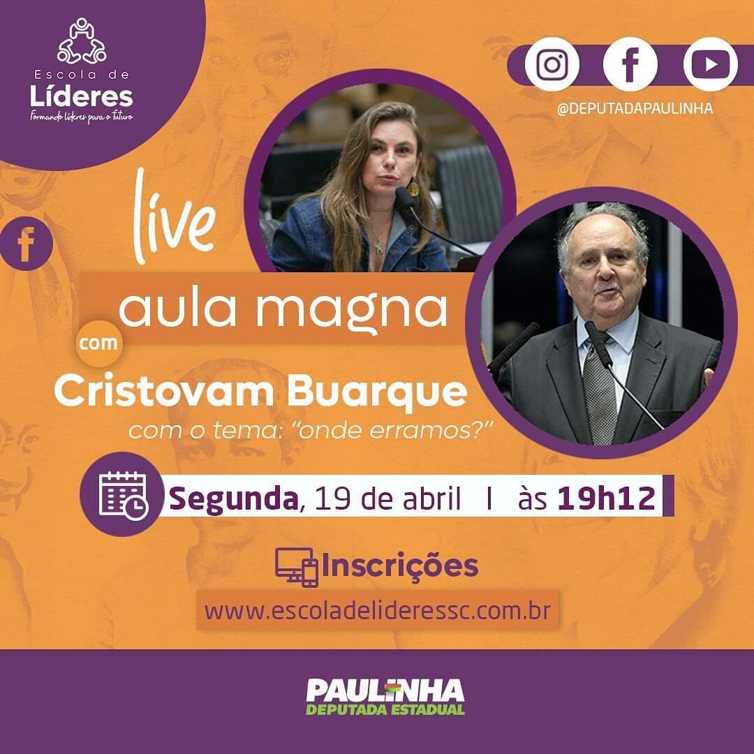 Senador Cristovam Buarque palestra aula magna da Escola de Líderes