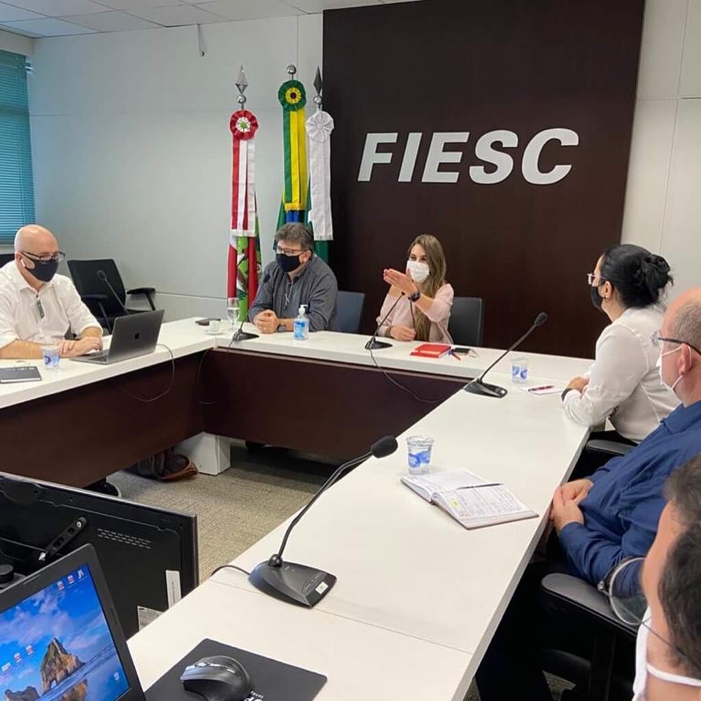 Deputada Paulinha em reunião na Fiesc