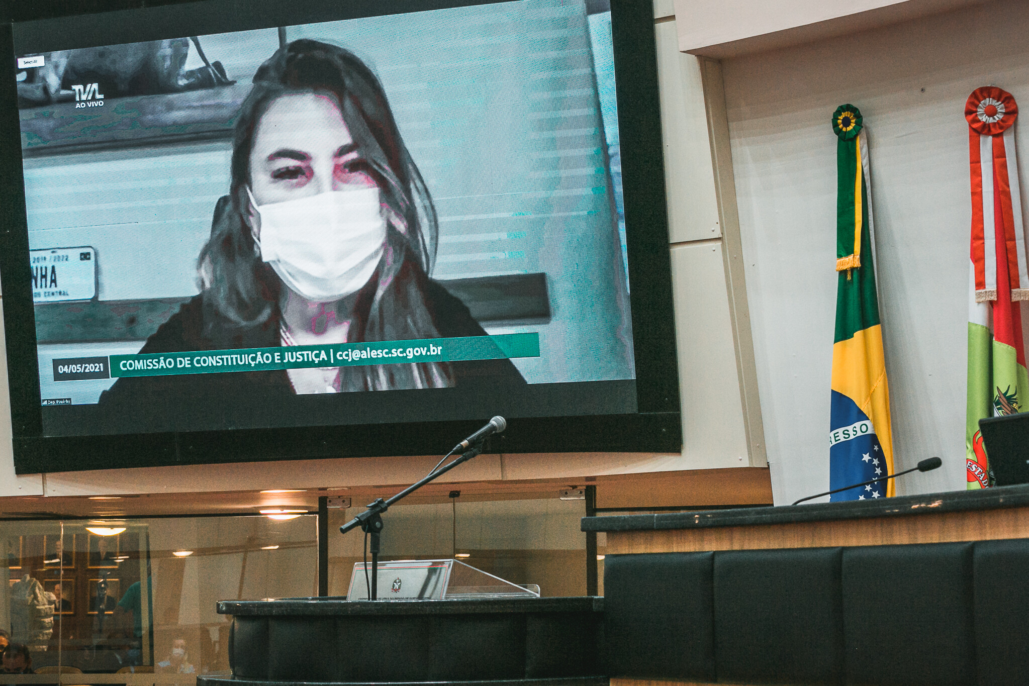 Deputada Paulinha na reunião da CCJ