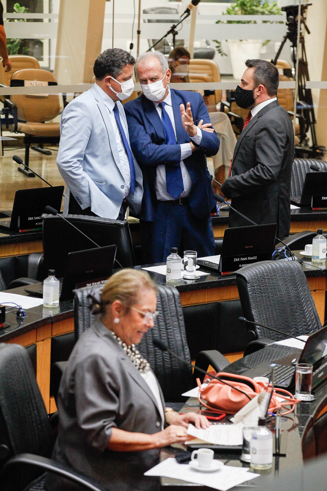 Deputada Ada Faraco de Luca (MDB), Deputado Ivan Natz (PV), Deputado Nazareno Martins (PSB), Deputado Marcius Machado (PL)