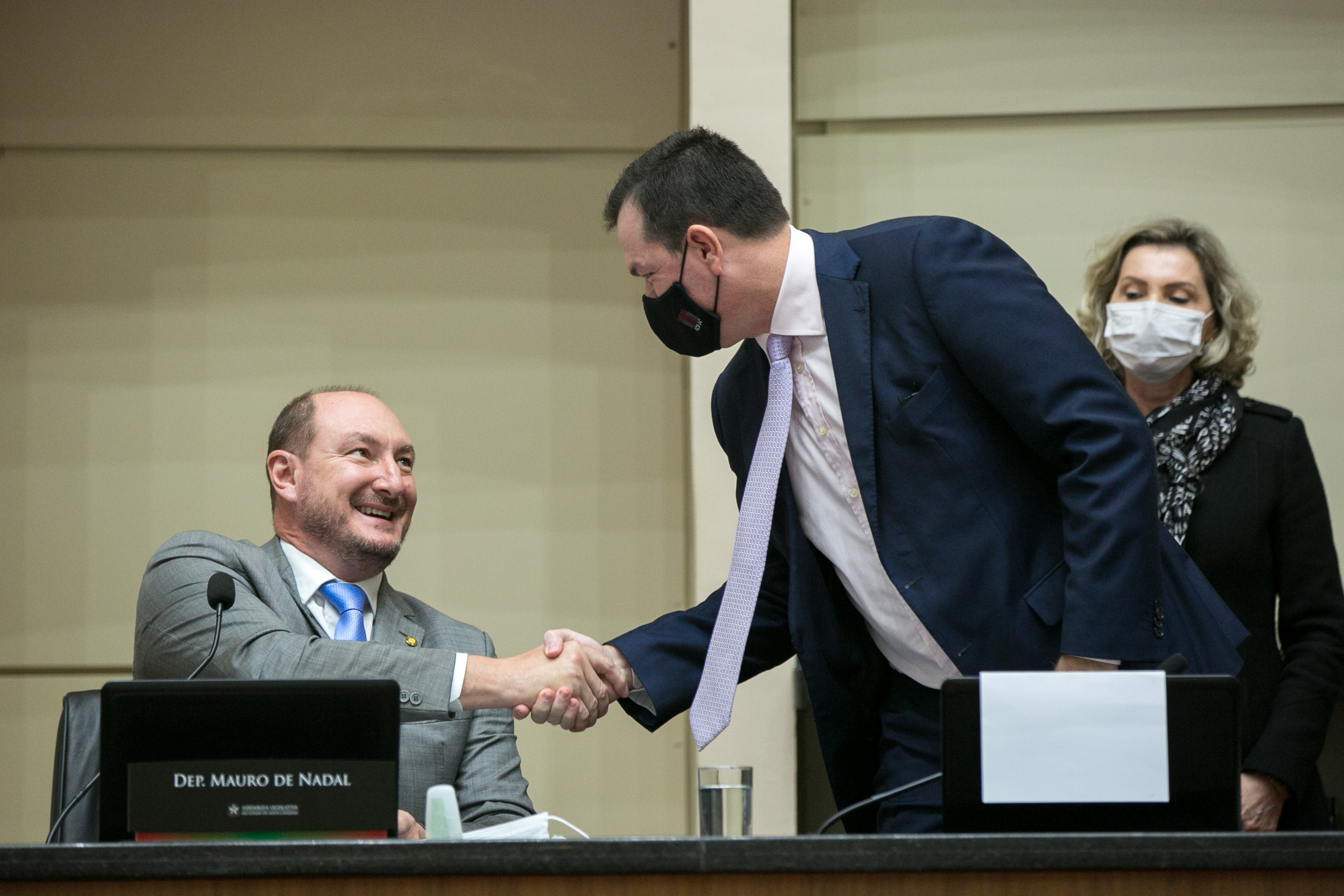 Deputado Mauro de Nadal (MDB) e Presidente do Tribunal de Contas do Estado (TCE-SC), Adircélio Ferreira Moraes Junior