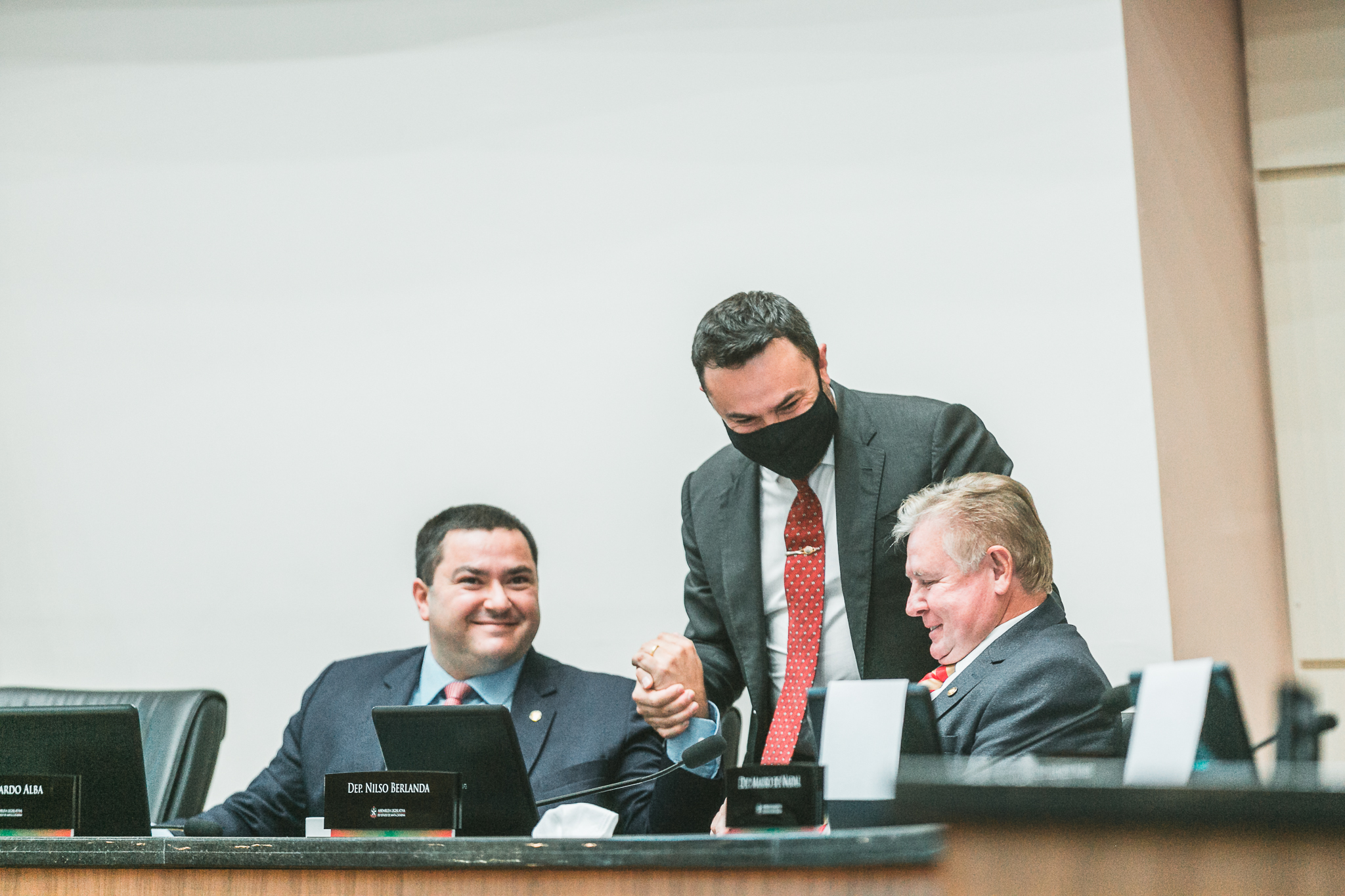 Deputado Ricardo Alba (PSL) - Deputado Nilso Berlanda (PL) - Deputado Marcius Machado (PL)