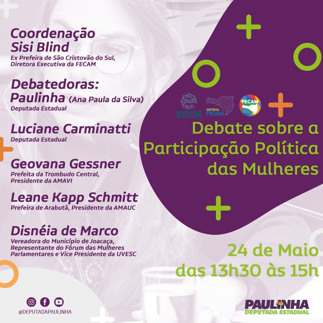 Para Paulinha, a mulher tem que assumir o seu papel de protagonista na vida pública