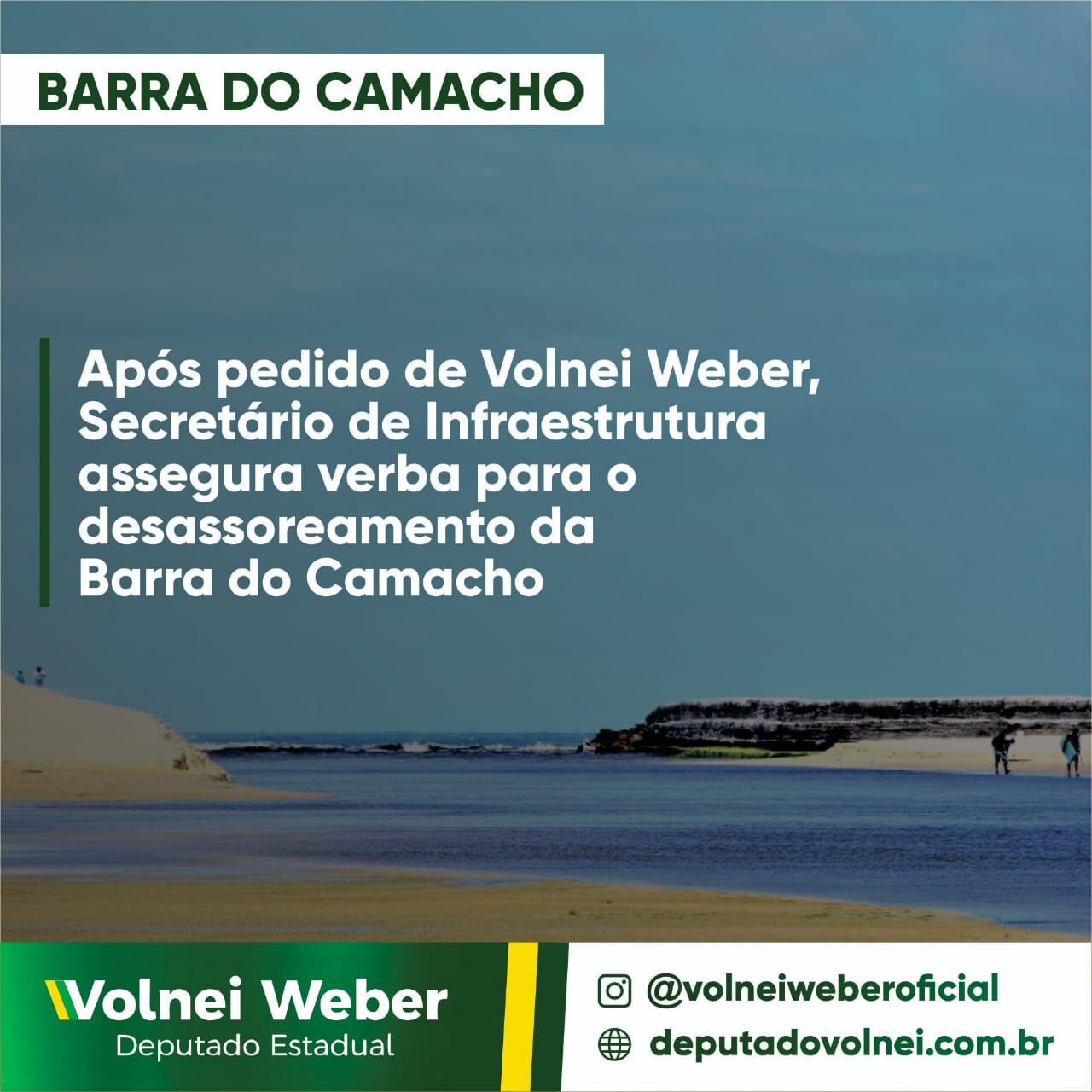 Secretário assegura verba para desassoreamento da Barra do Camacho