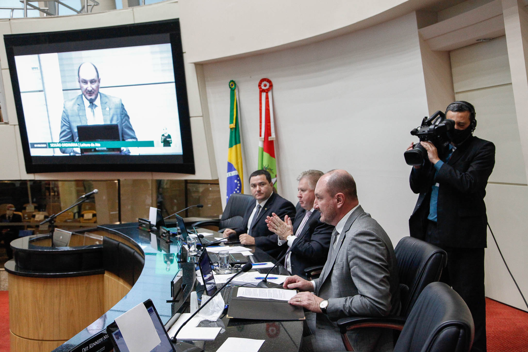 Deputado Ricardo Alba (PSL), Deputado Nilso Berlanda (PL), Deputado Mauro de Nadal (MDB)