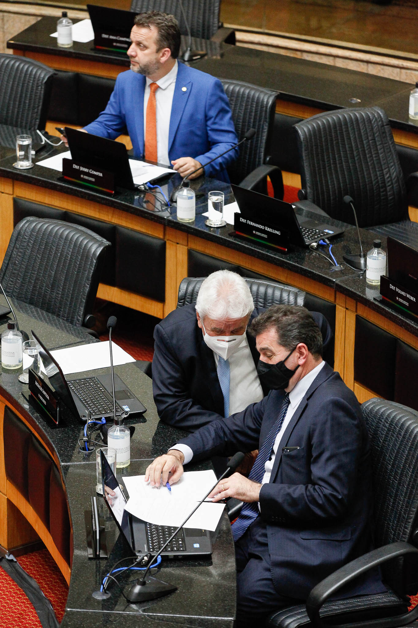 Deputado Jerry Comper (MDB), Deputado Moacir Sopelsa (MDB), Deputado Valdir Cobalchini (MDB)