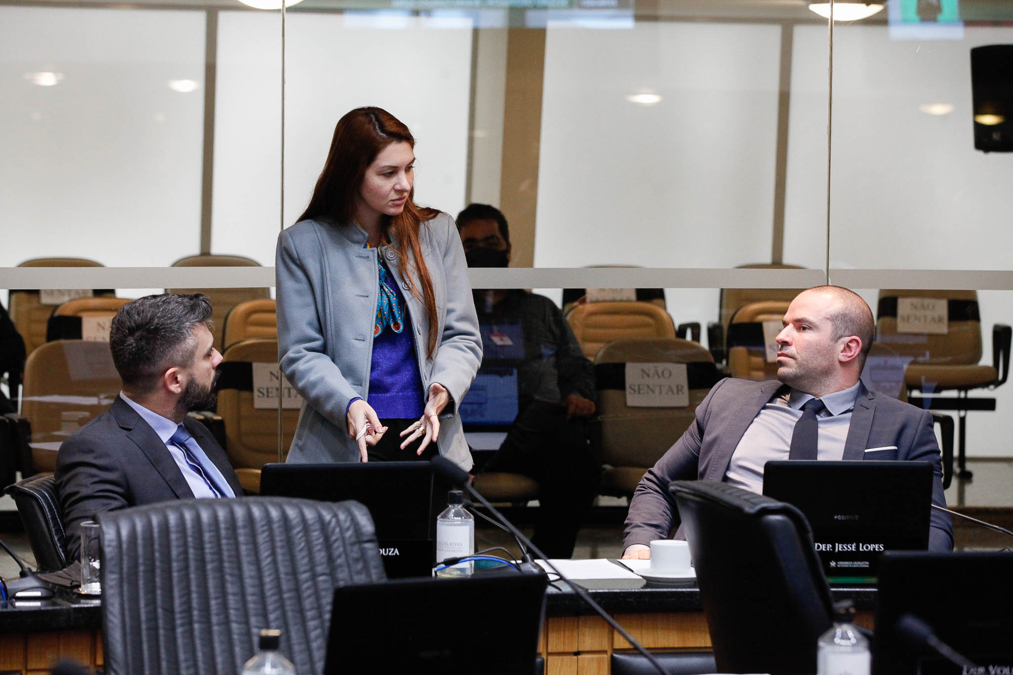 Deputado Bruno Souza (NOVO), Deputada Ana Caroline Campagnolo (PSL), Deputado Jessé Lopes (PSL)