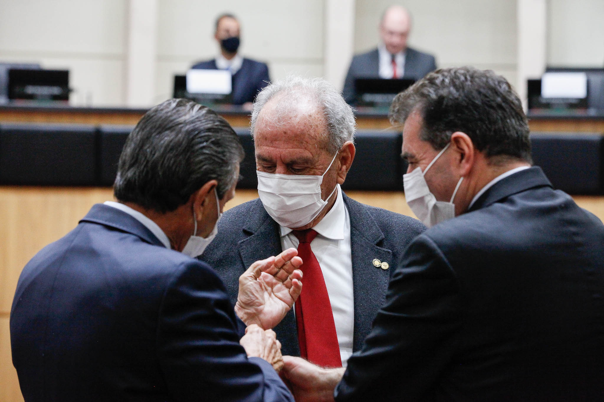 Deputado Júlio Garcia (PSD),  Deputado Nazareno Martins (PSB), Deputado Valdir Cobalchini (MDB)