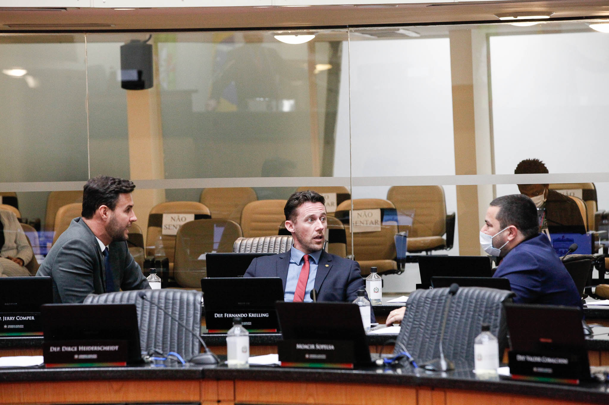 Deputado Felipe Estevão (PSL), Deputado Fernando Krelling (MDB), Deputado Ricardo Alba (PSL)